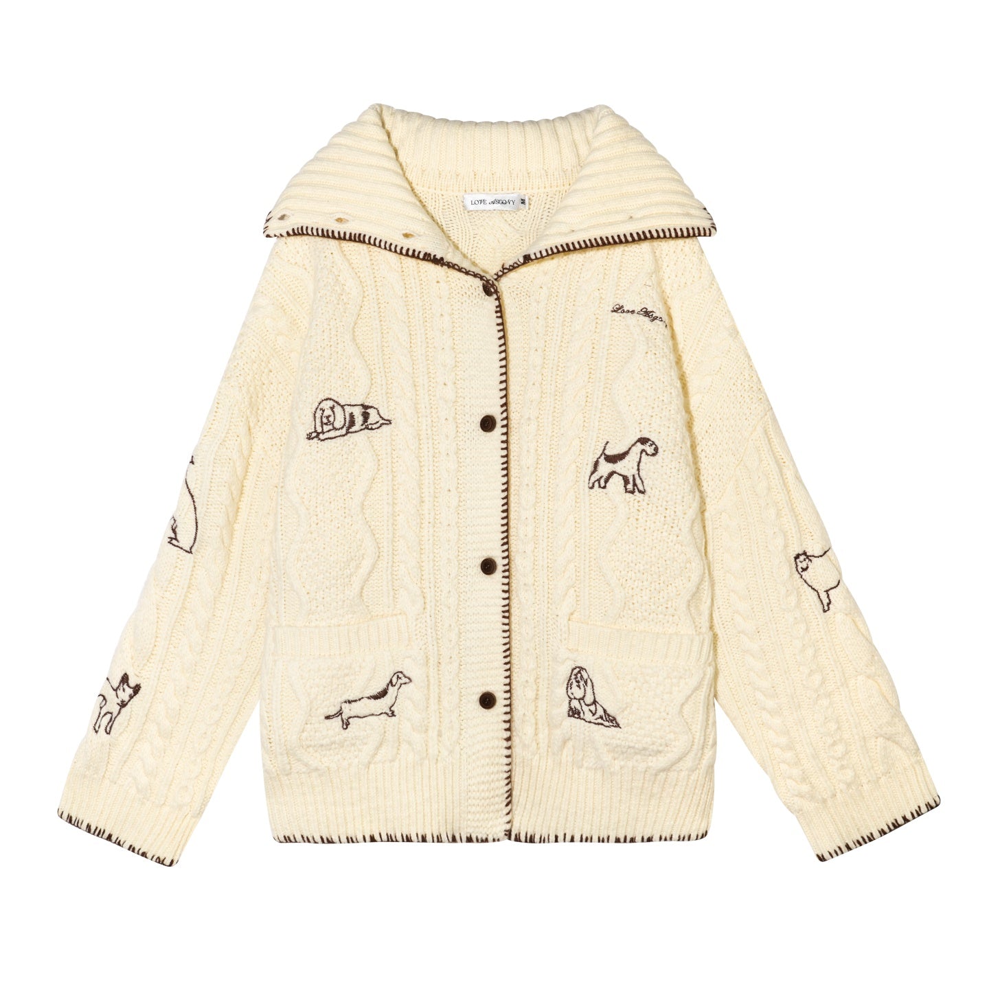 AsGony ASG25557 Collar Twisted Knitted Coat(2color)