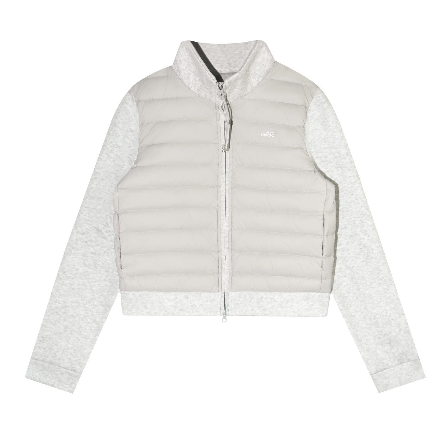 AsGony ASG25611&ASG25584 Splicing stand up collar pork rib down jacket + pants