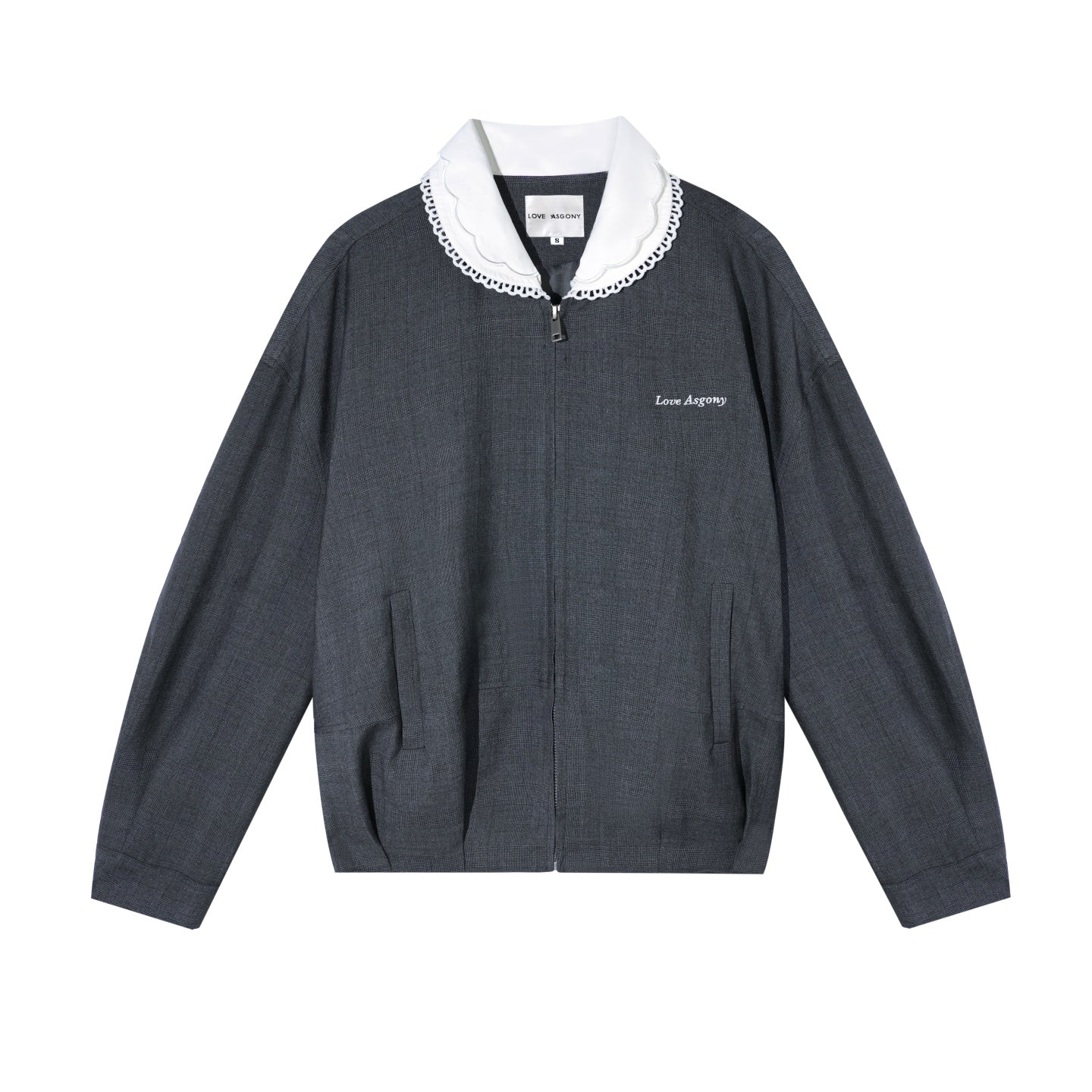 AsGony ASG25668&ASG25645 Lace collar decorative flower bud jacket + short skirt set