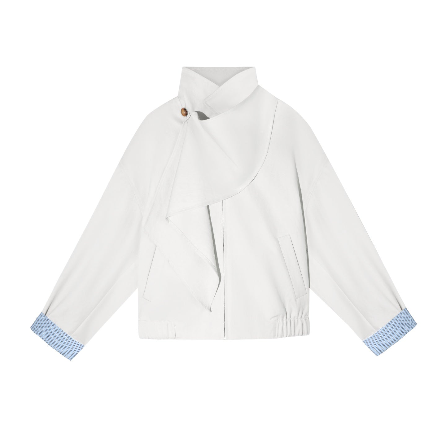 AsGony ASG25674 Detachable swing collar shawl flight jacket