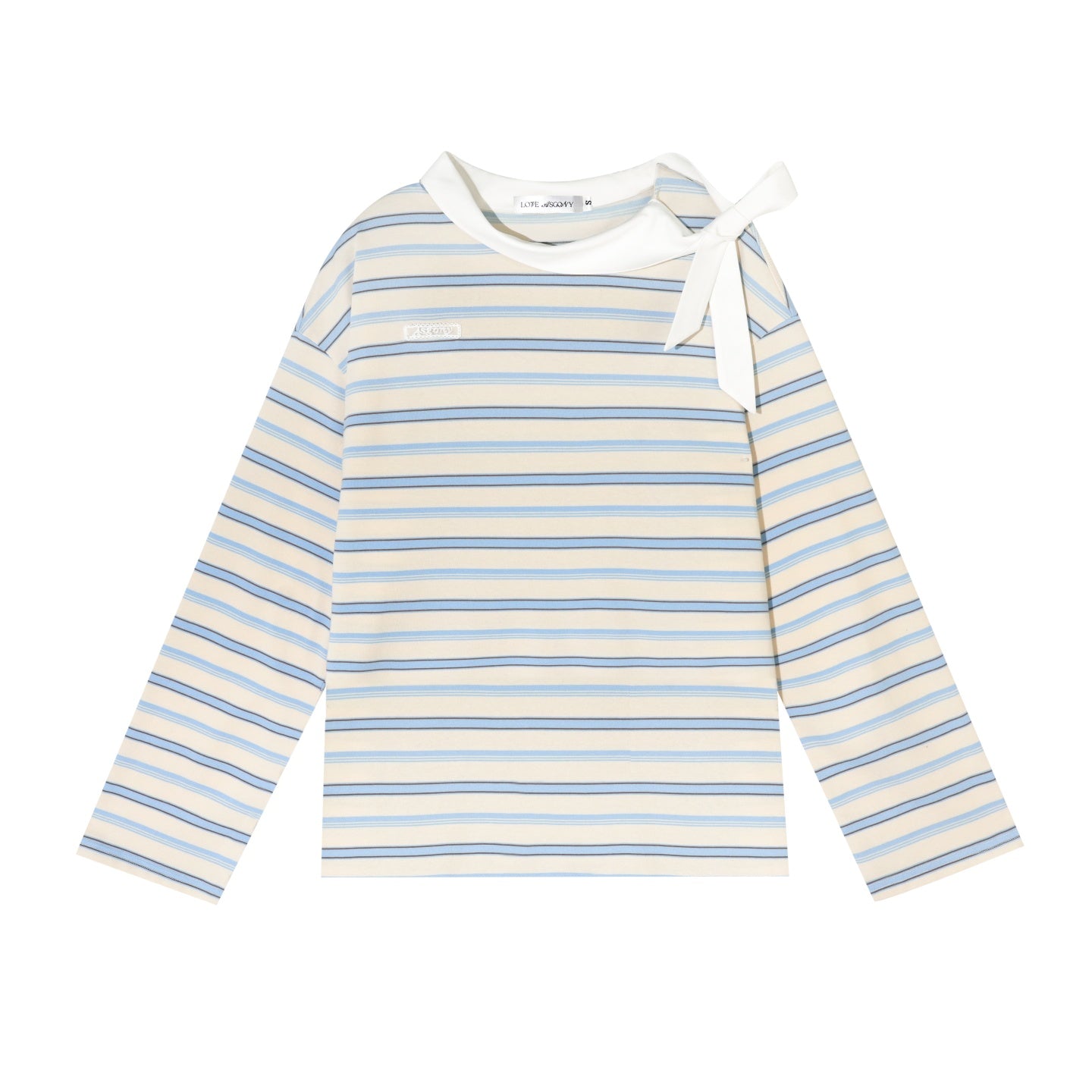 AsGony ASG26017 Leading loose striped T-shirt