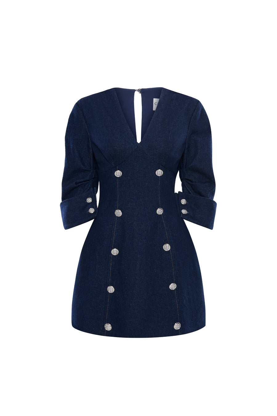 Calista EVANDRA Double-breasted Denim Mini Dress