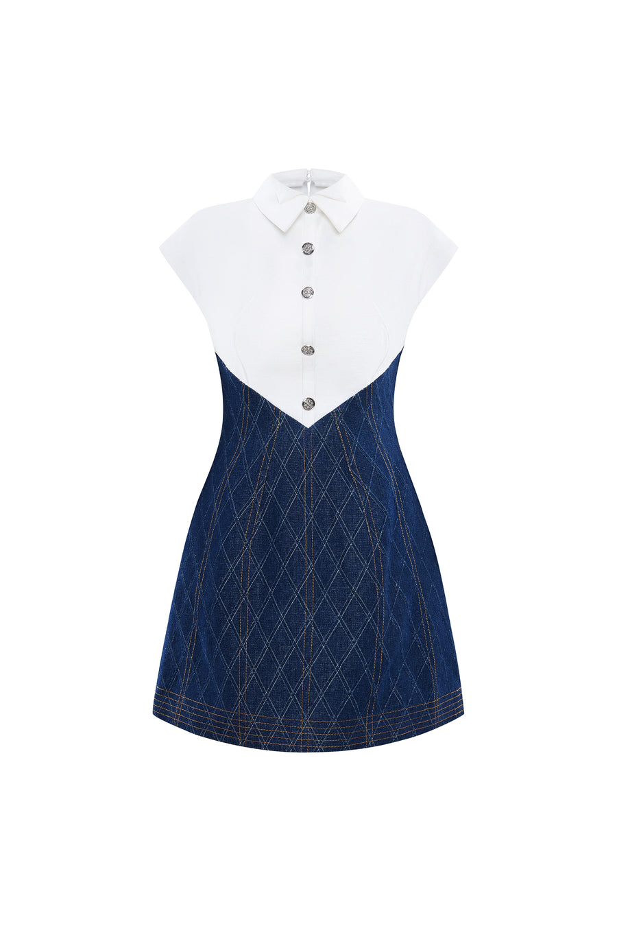Calista CLARISSE Two-tone Shirt Denim Mini Dress