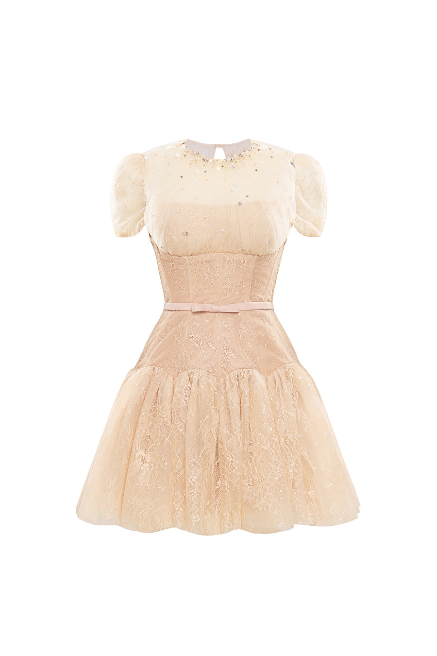 Calista SABINE Lace-detail Tulle Mini Dress