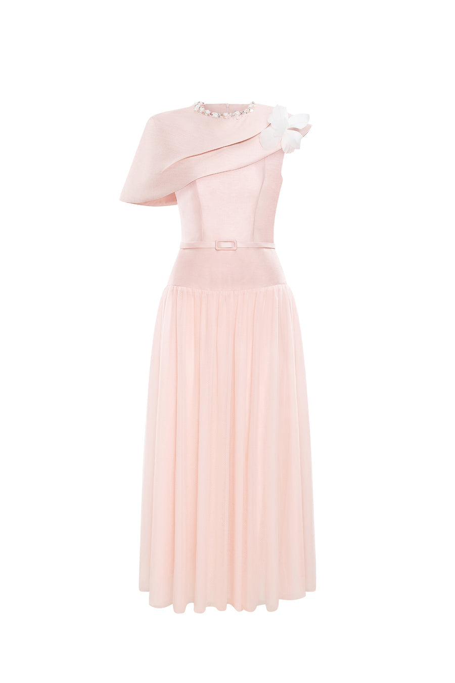 Calista AMORETTE One-shoulder Tulle Midi Dress