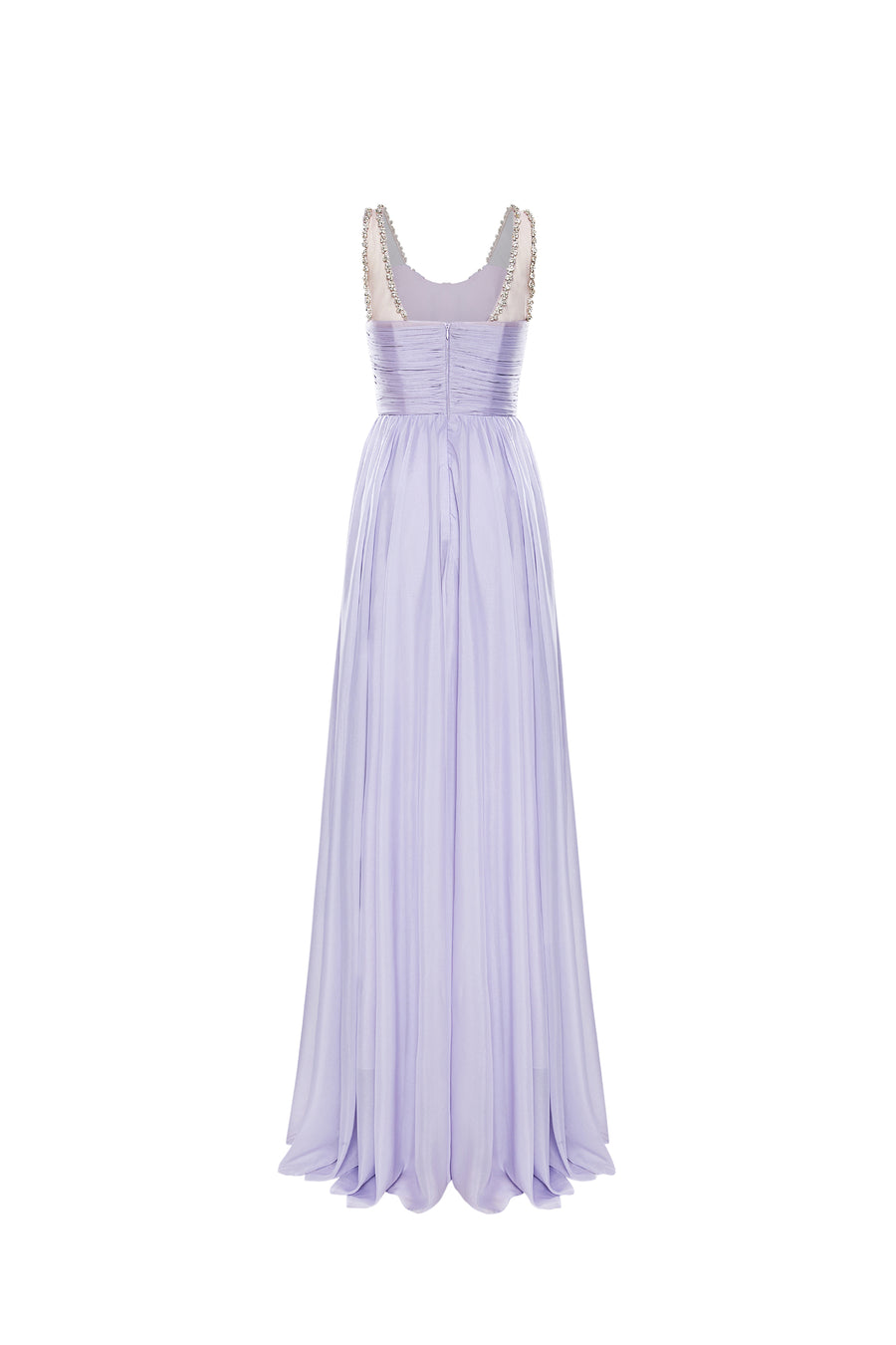 Calista VIOLETTE Draped Chiffon Gown with Sheer Cape