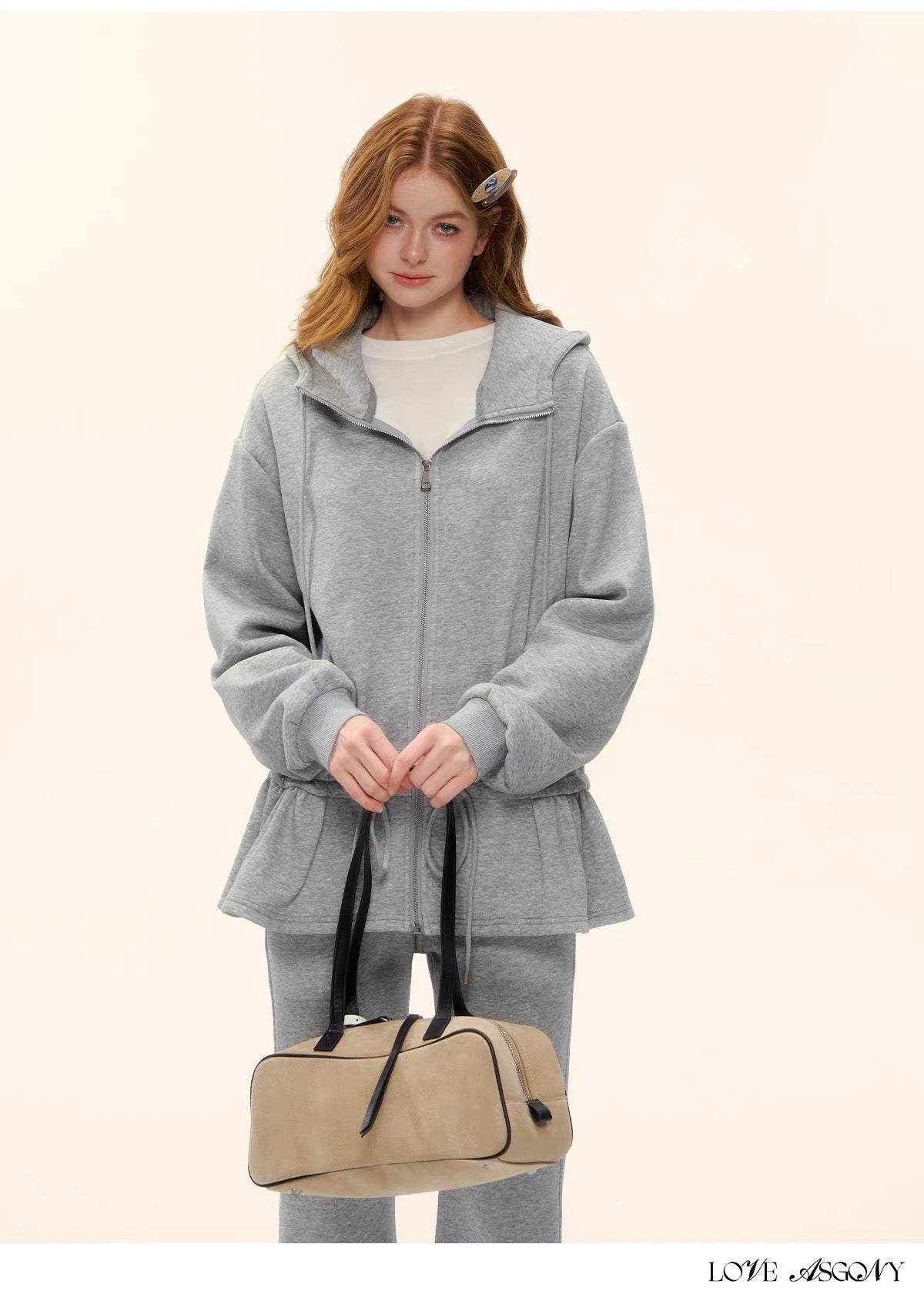 AsGony ASG25581 Ruffle Hoodie Set(SEPERATE)