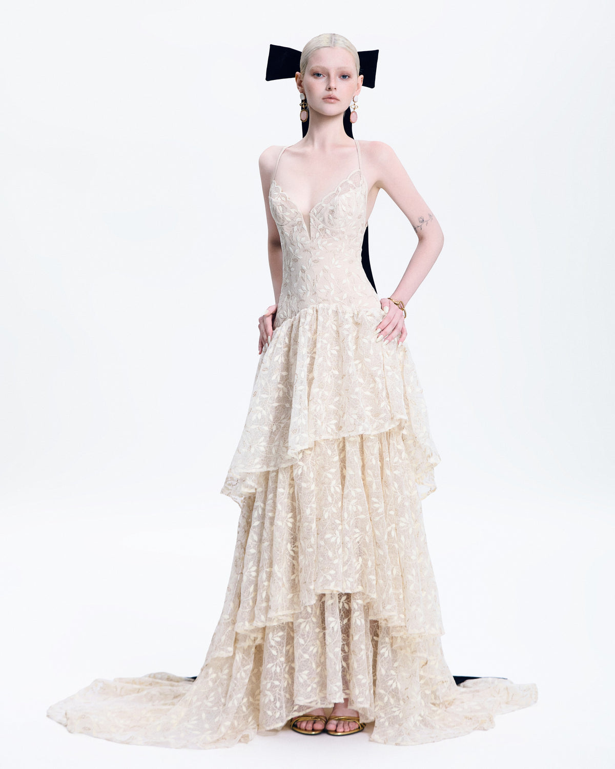 Mooris GIULIETTA DRESS-Cream
