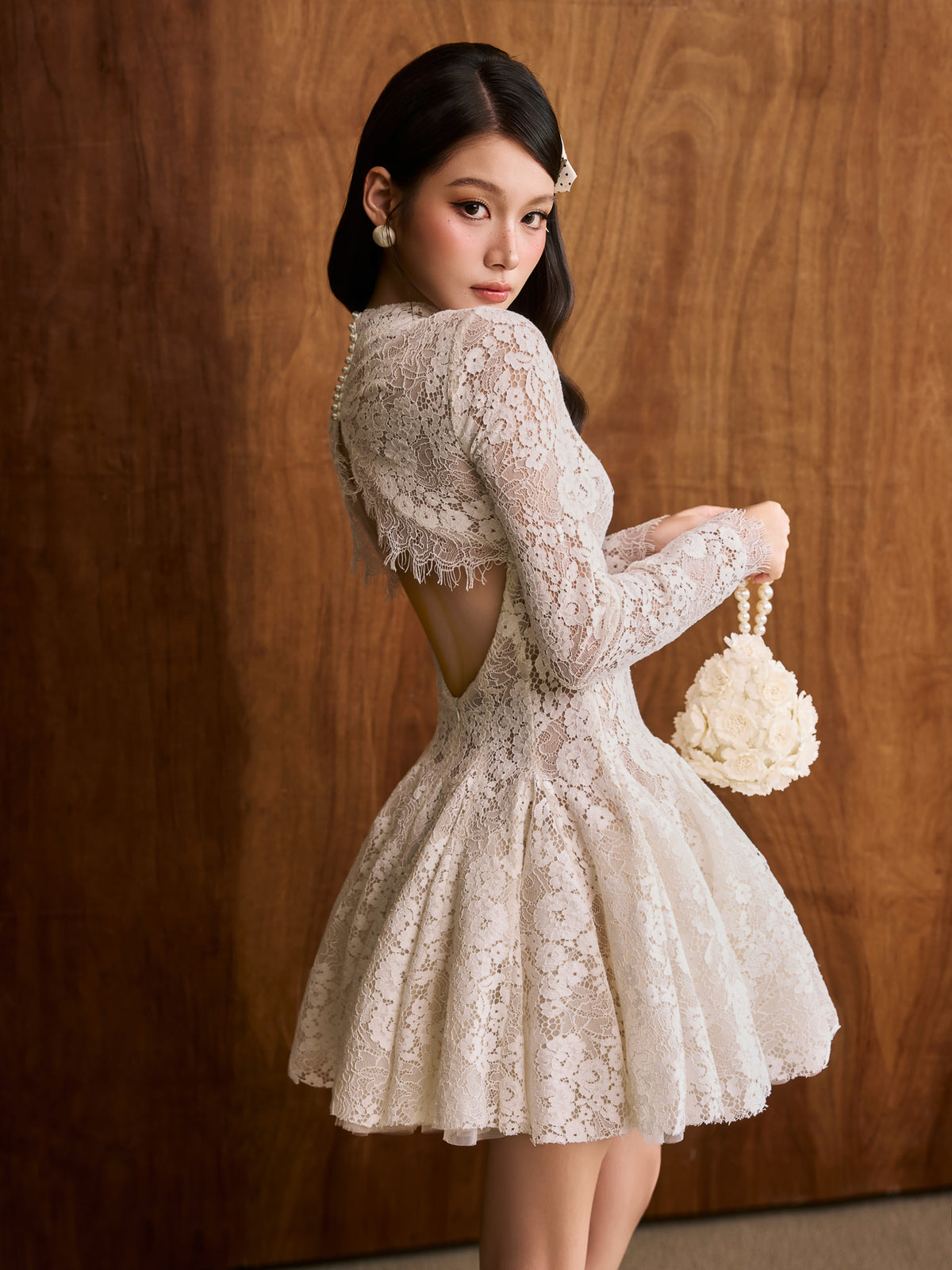 COLIN white Lace Dress