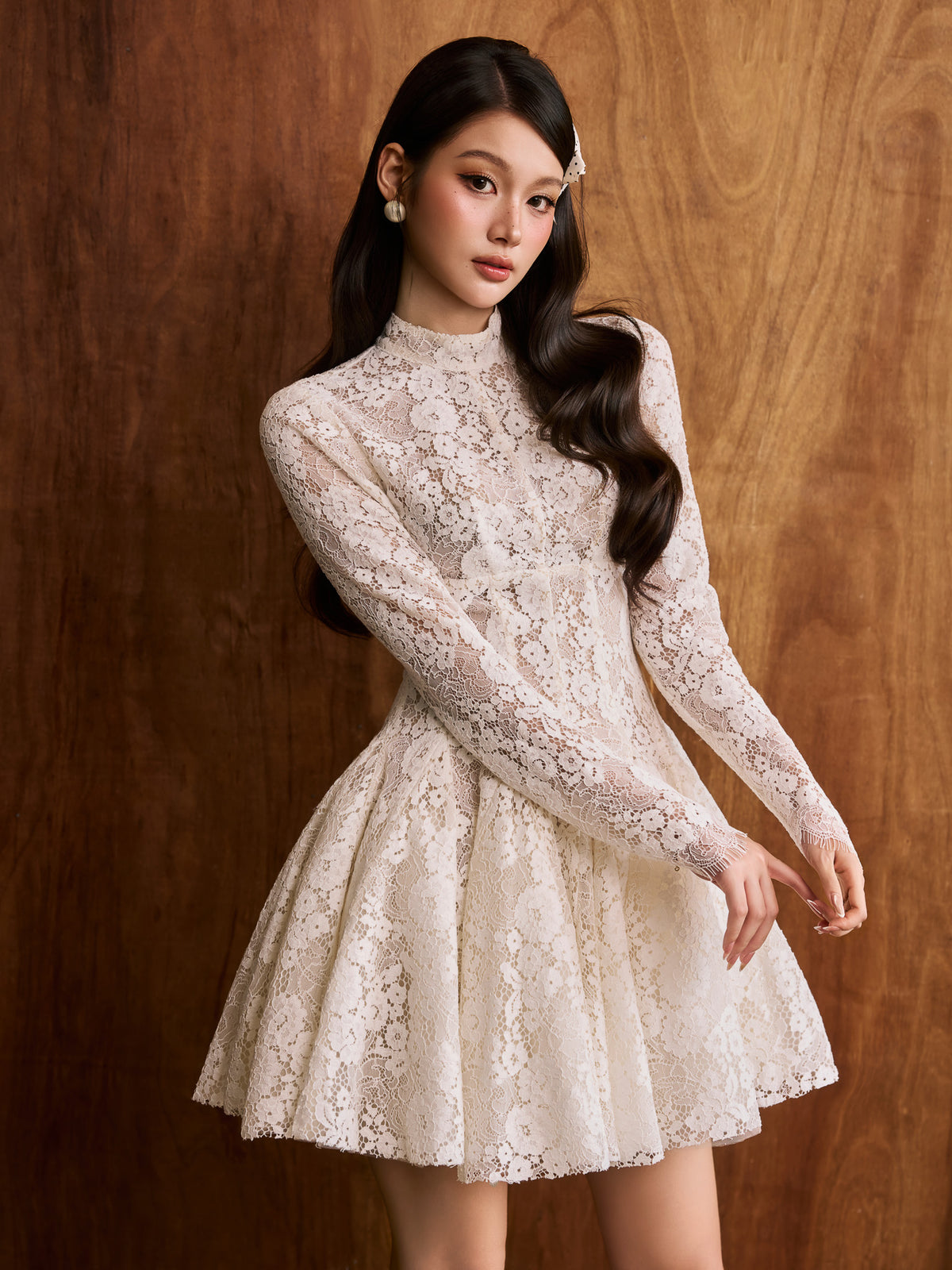 COLIN white Lace Dress