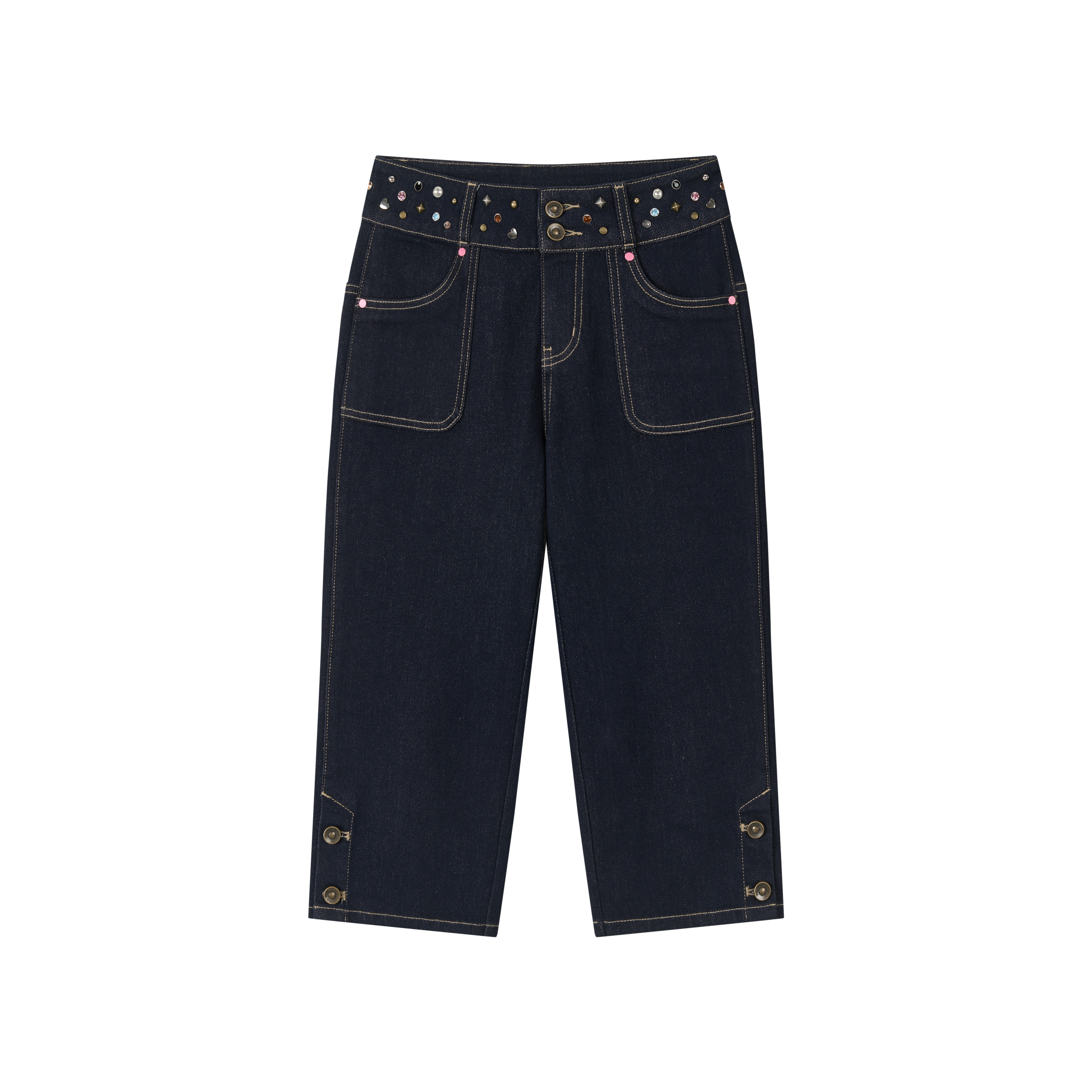 VIA PITTI VIAAP923 Rivet waistband slim fit jeans