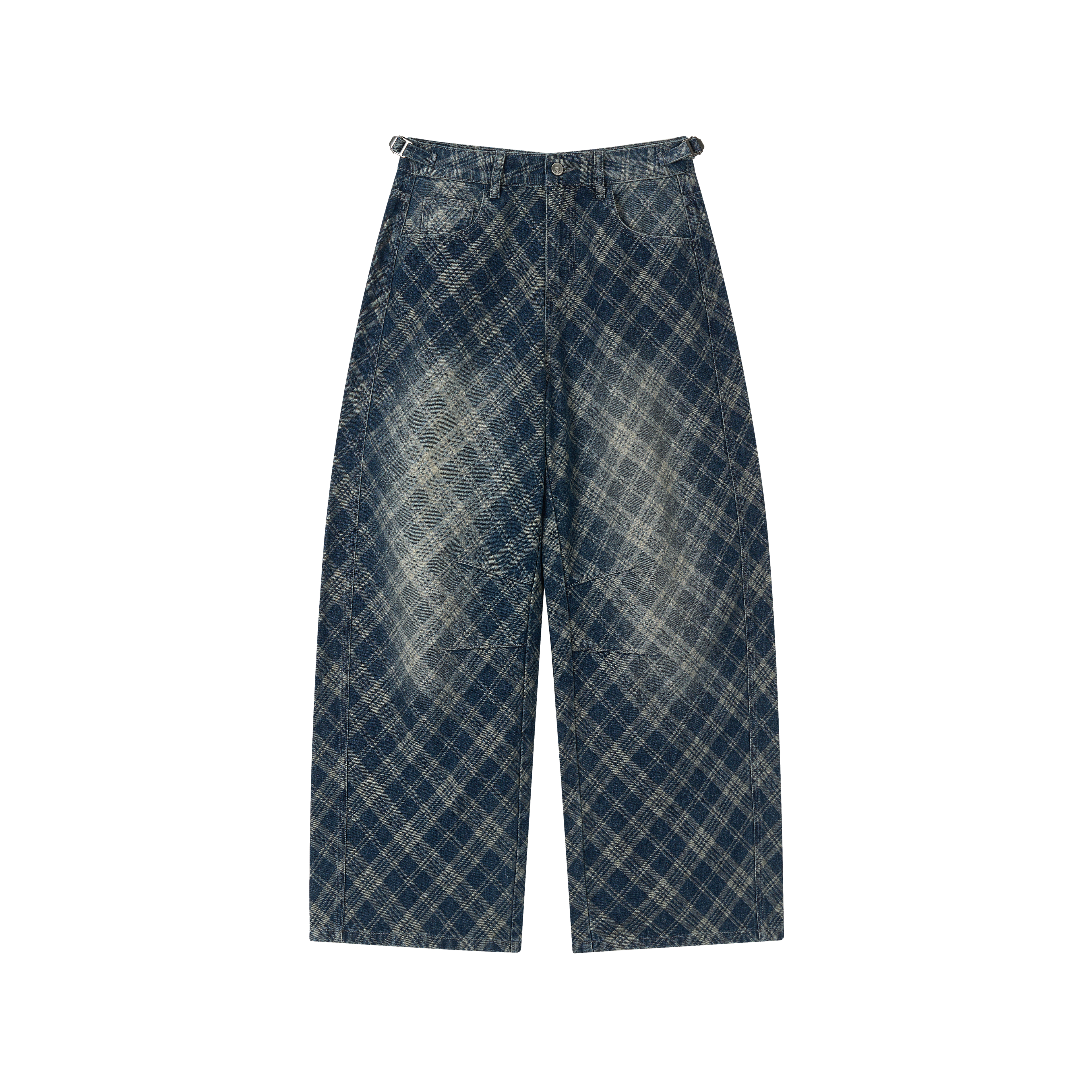 VIA PITTI VIAATP790 Grid denim gradient washed denim pants