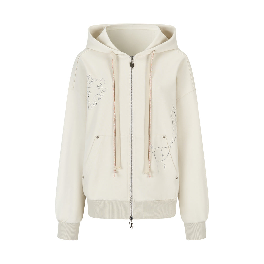 VIA PITTI VIAAC820&VIAAP834 Diamond Pony Hoodie + Shorts Set