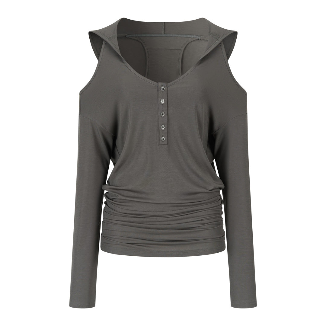 VIA PITTI VIAATP806 Off shoulder hat casual long sleeved T-shirt