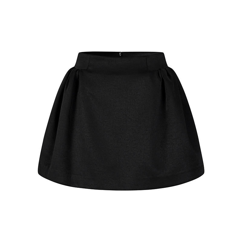OShea Lace shirt + Black satin puffy skirt