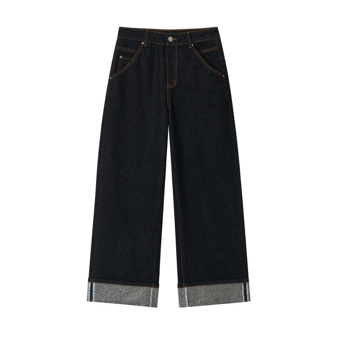 VIA PITTI VIADP715 Hemp up rhinestone jeans
