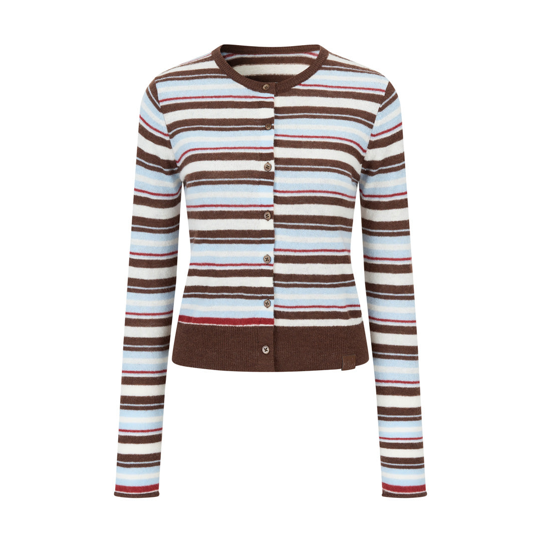 VIA PITTI VIADK756 Contrasting striped woolen cardigan
