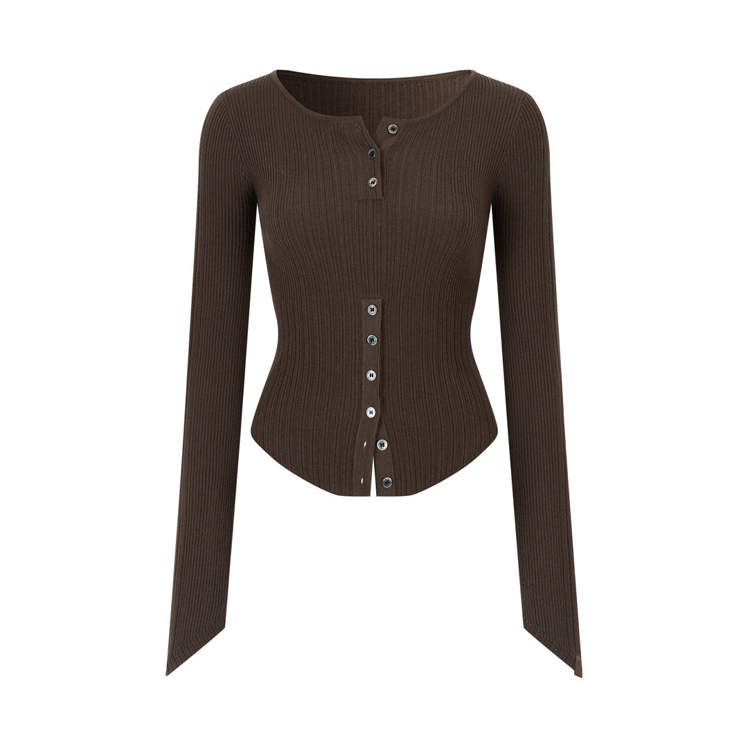 VIA PITTI VIADK775 woolen button base waist cinching long sleeved shirt