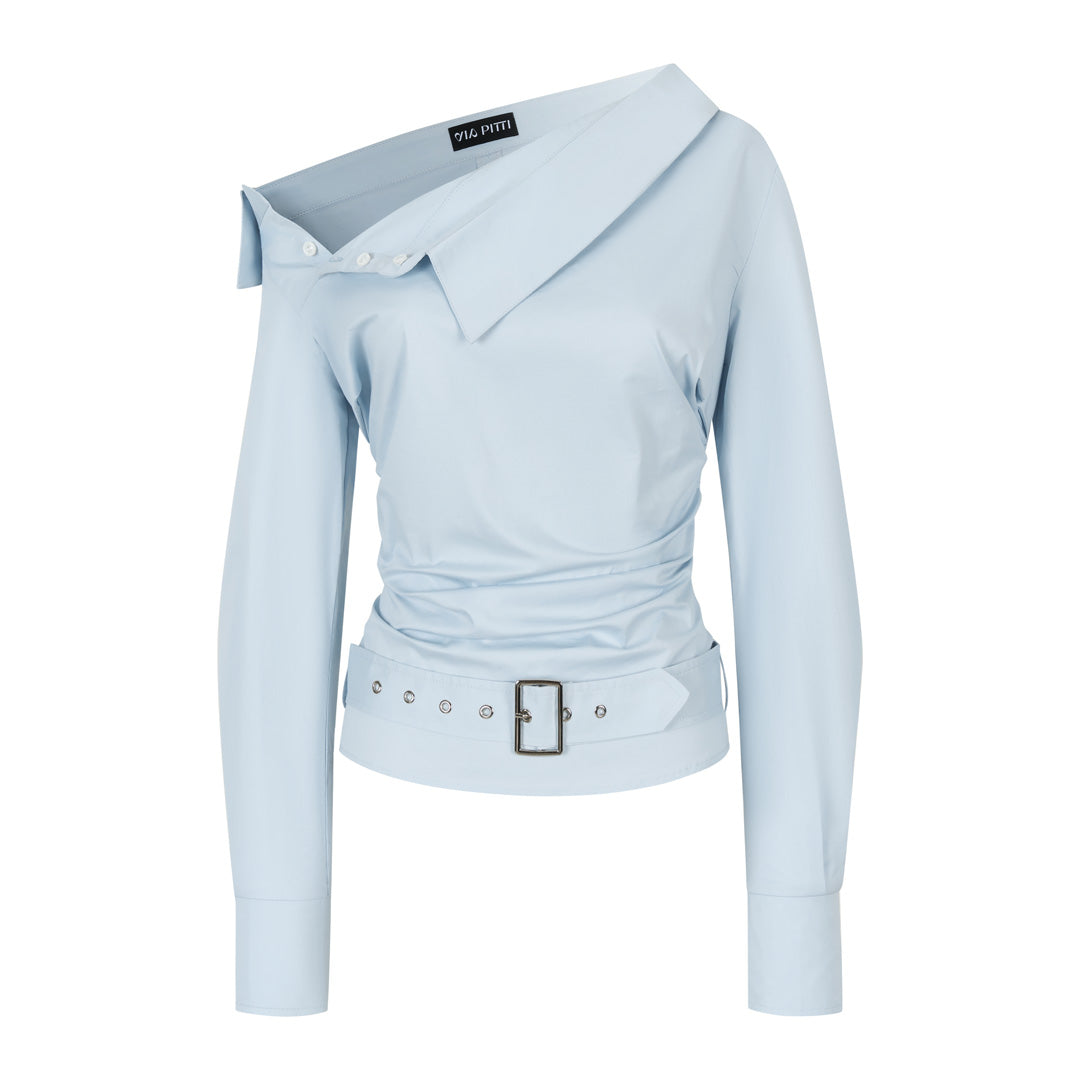 VIA PITTI V25ATP009 Irregular off shoulder shirt