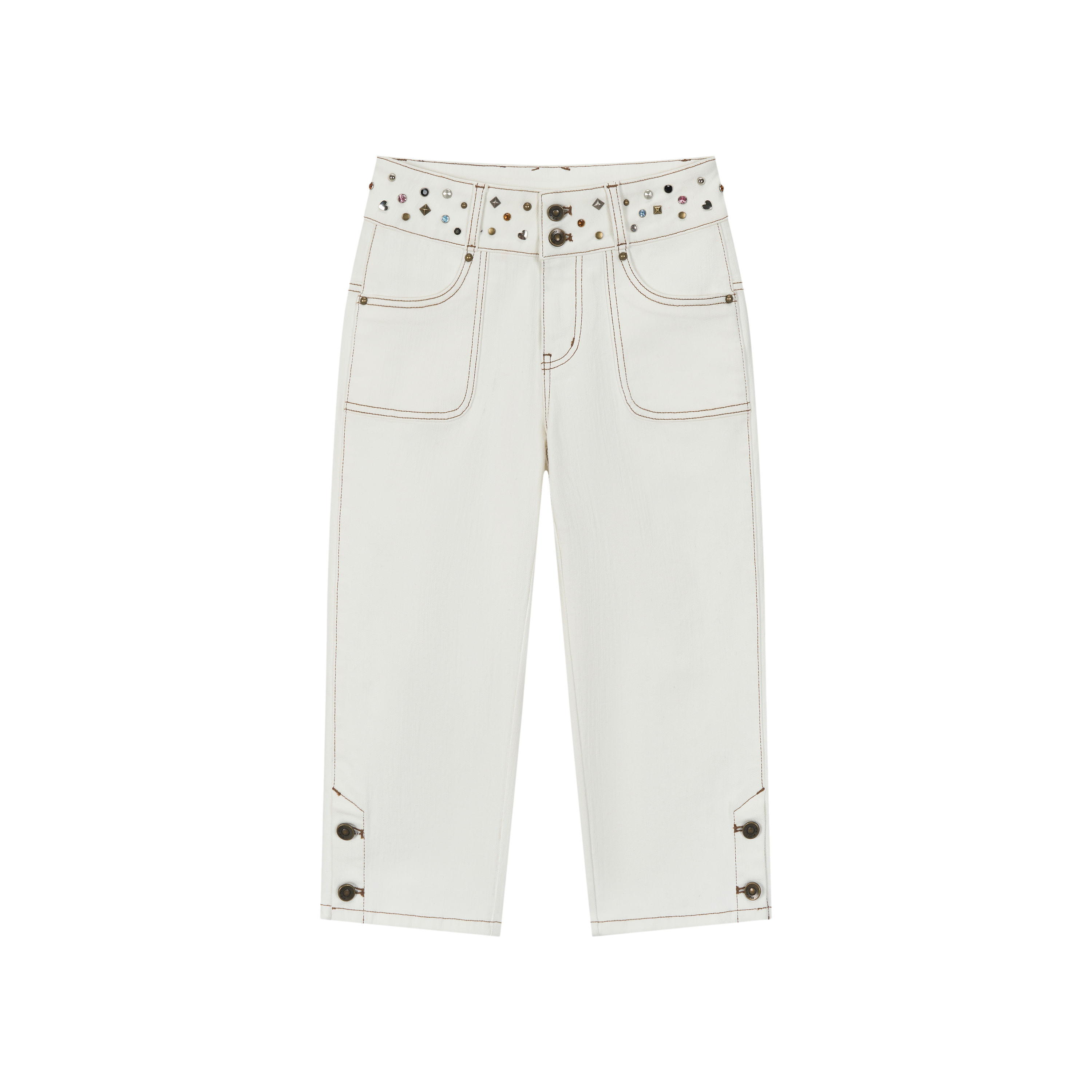 VIA PITTI VIAAP923 Rivet waistband slim fit jeans