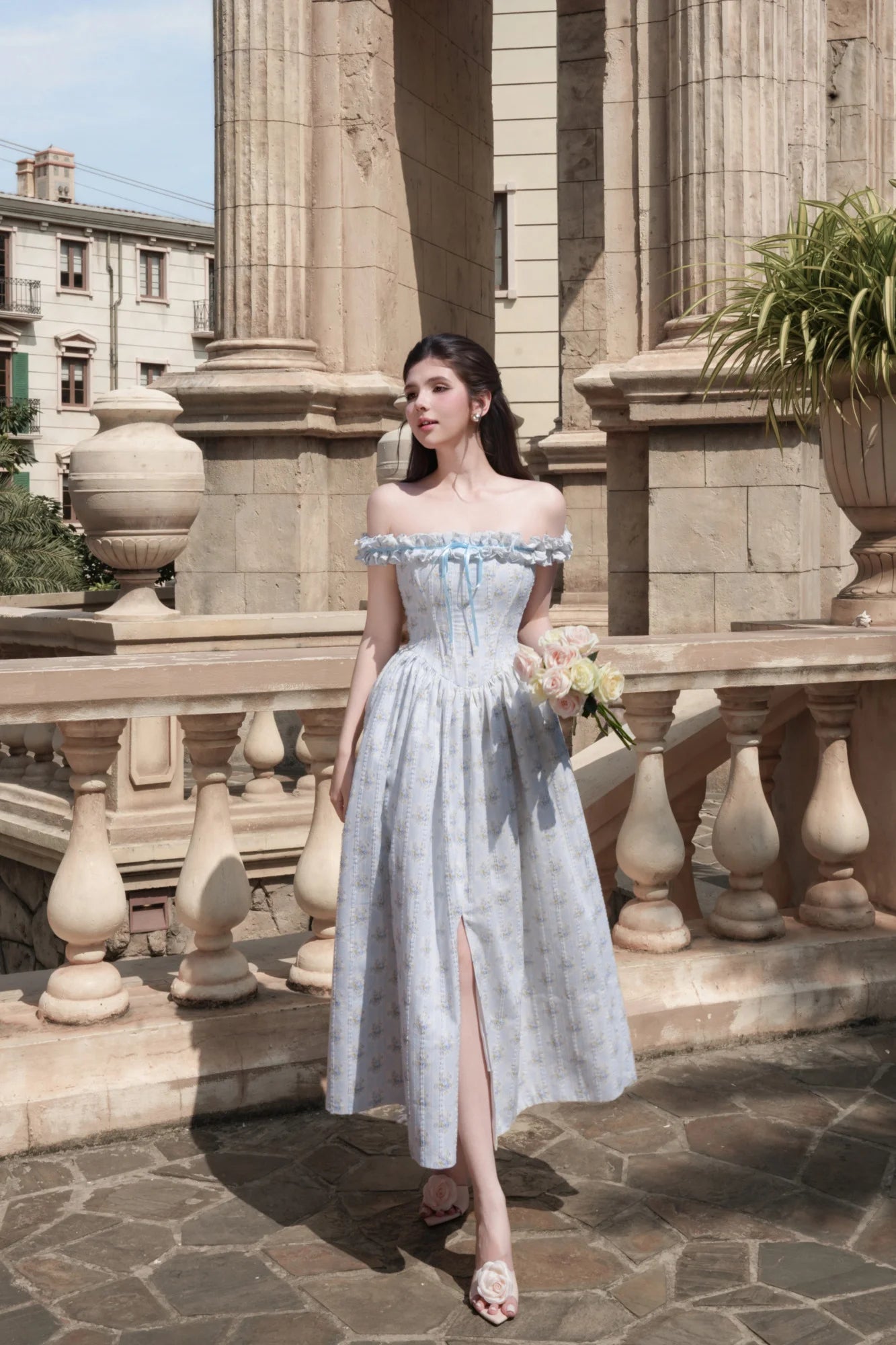 BEL ANGE SHARMAINE BLUE DRESS