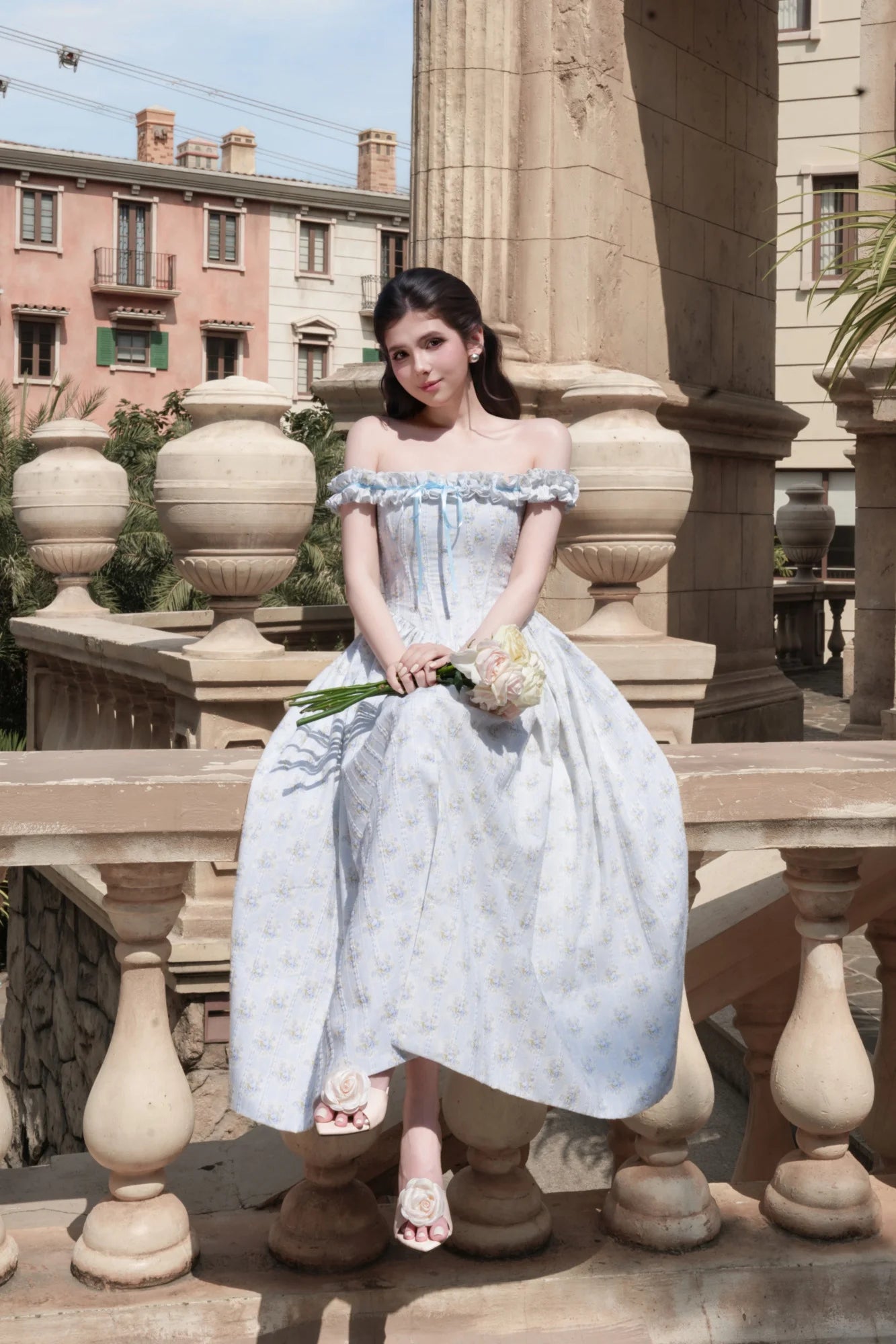 BEL ANGE SHARMAINE BLUE DRESS