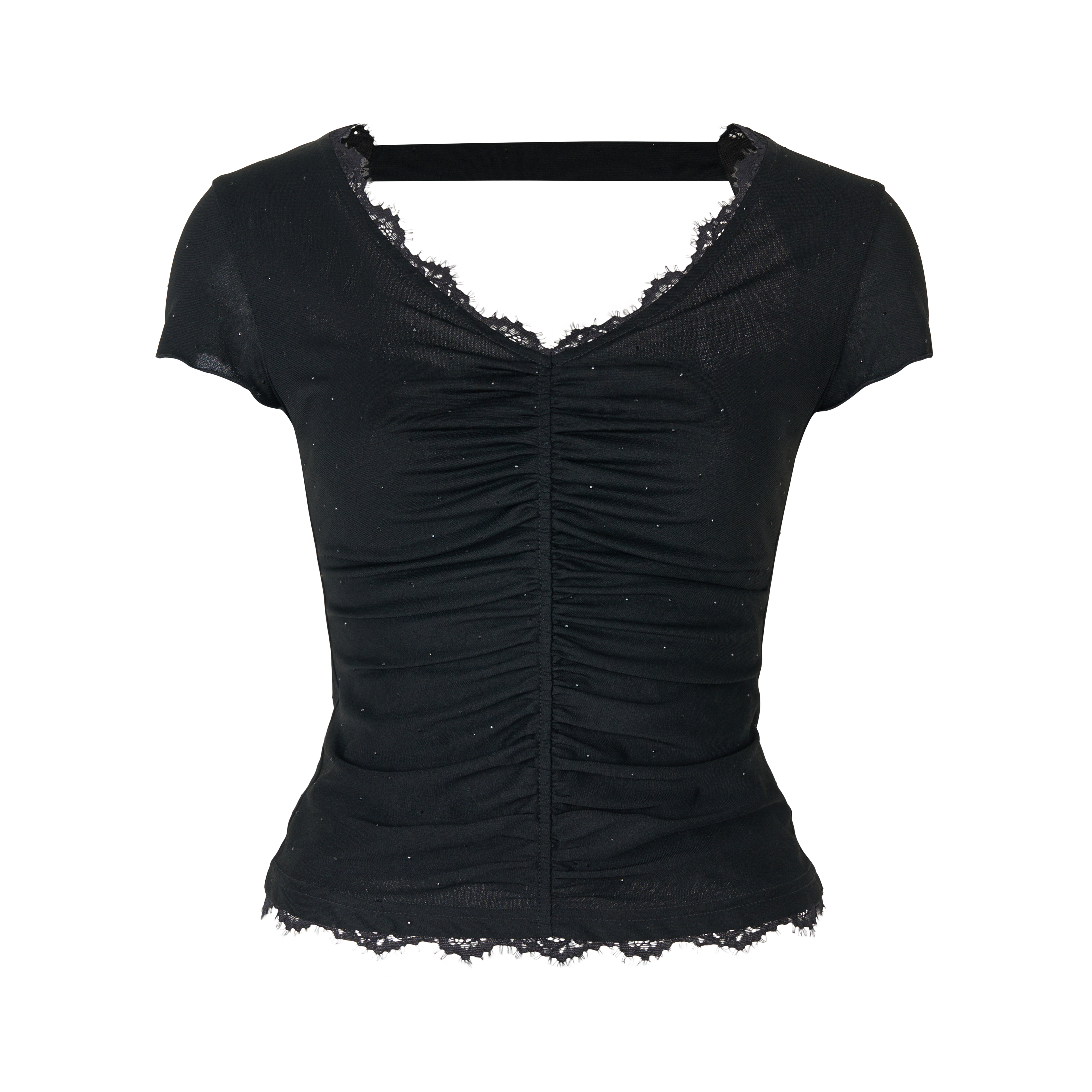 VIA PITTI VIABTP264 Lace backless beaded T-shirt