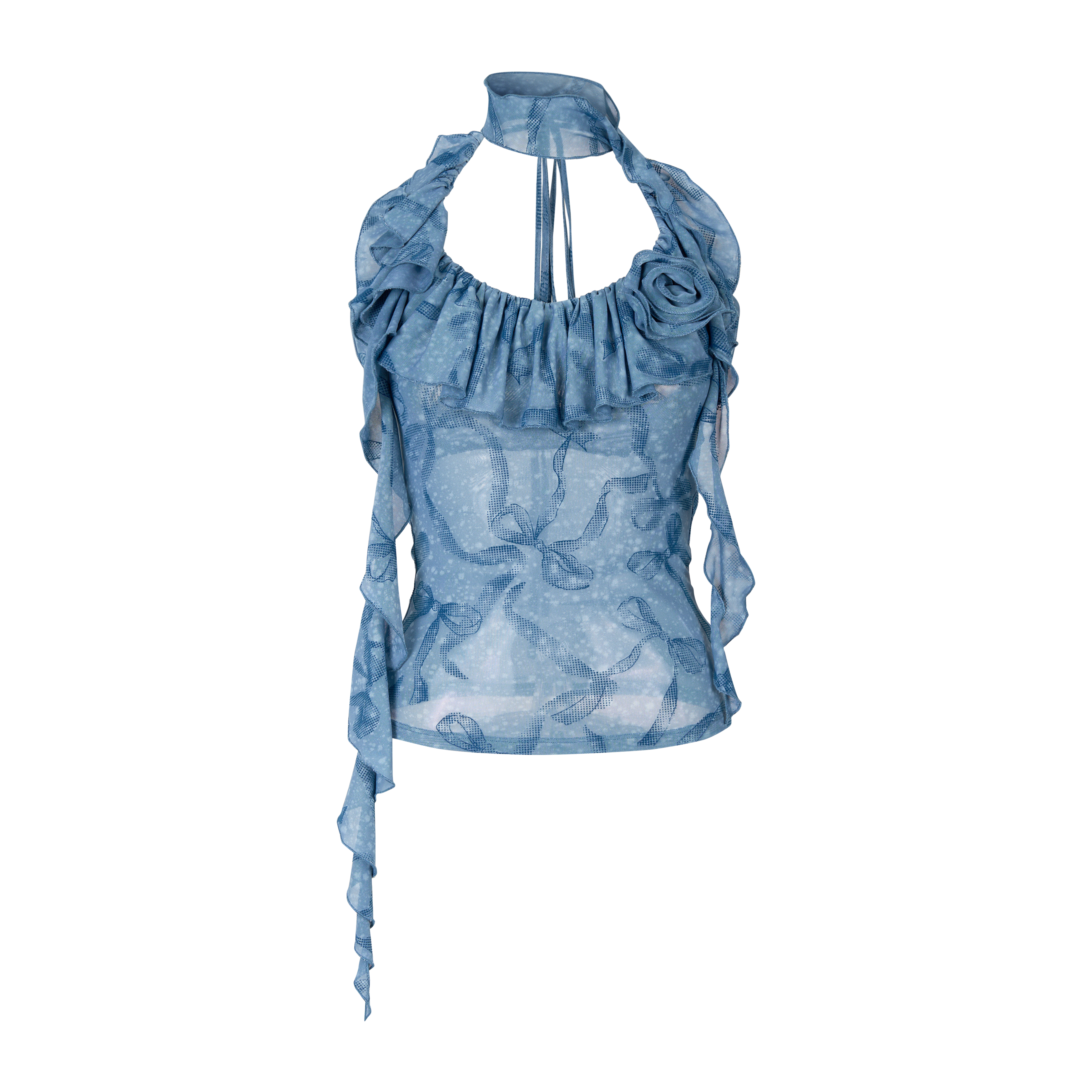 VIA PITTI VIABTP253 Flower ribbon halter neck vest (2color)