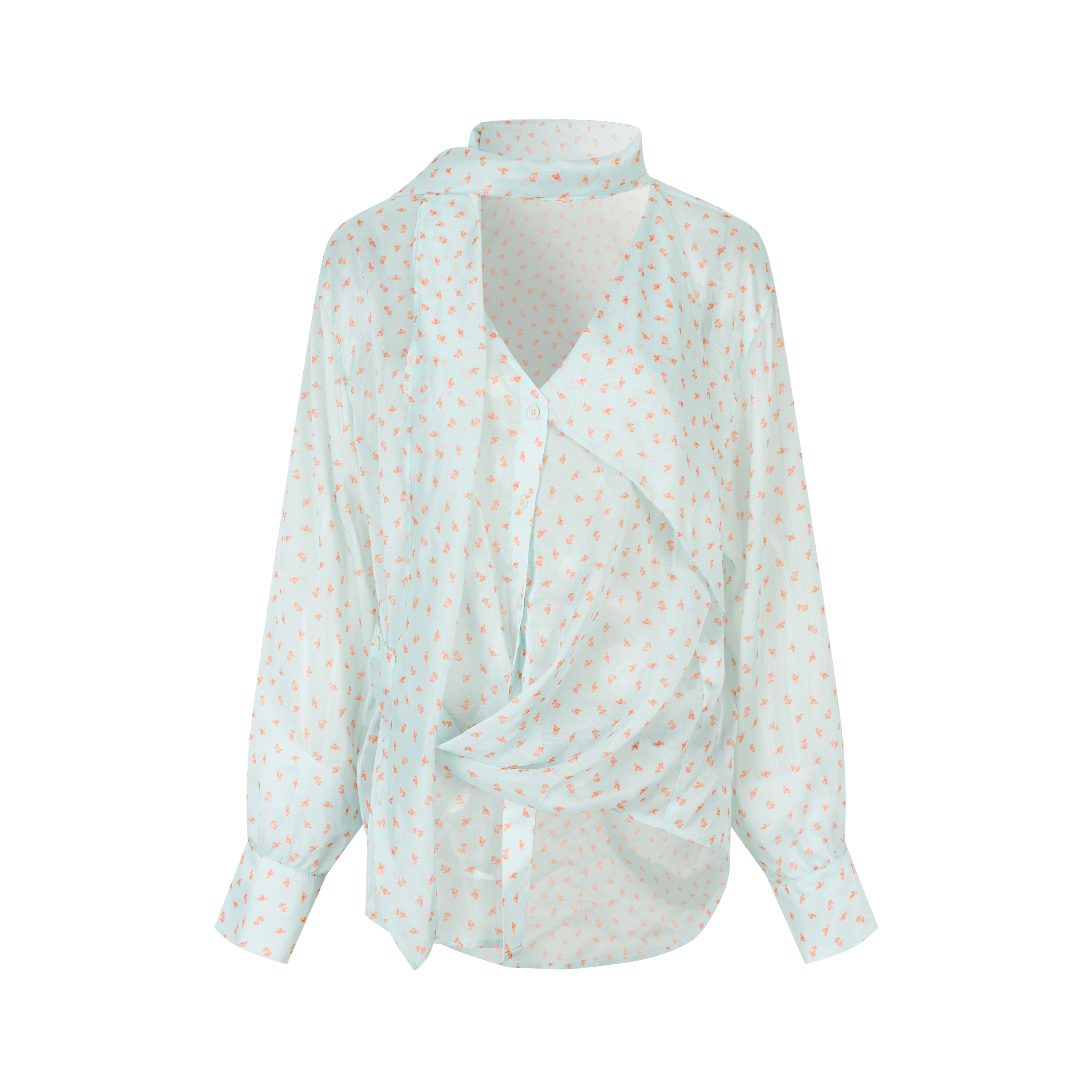 VIA PITTI VIABTP328 Floral ribbon sunshade shirt