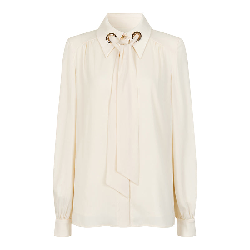 OShea Detachable ribbon textured shirt
