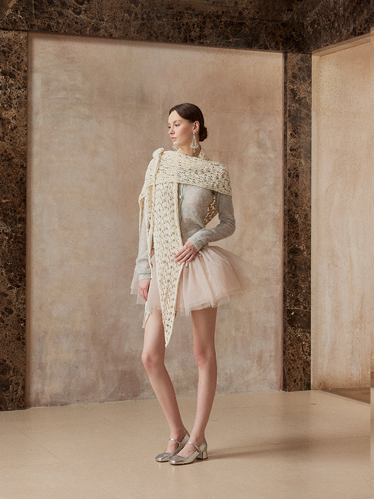 Fa Sogno FSN25AW-SC-20 Knitted sweater + skirt + scarf set
