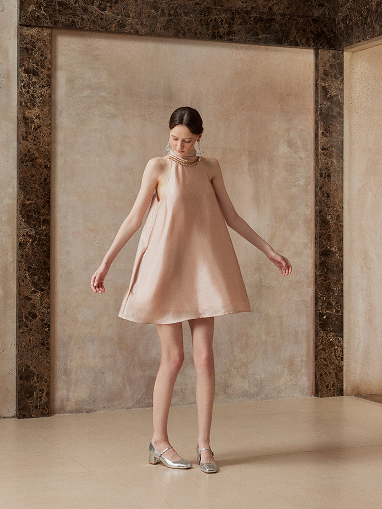 Fa Sogno FSN25AW-DR-05 Light pink halter neck dress