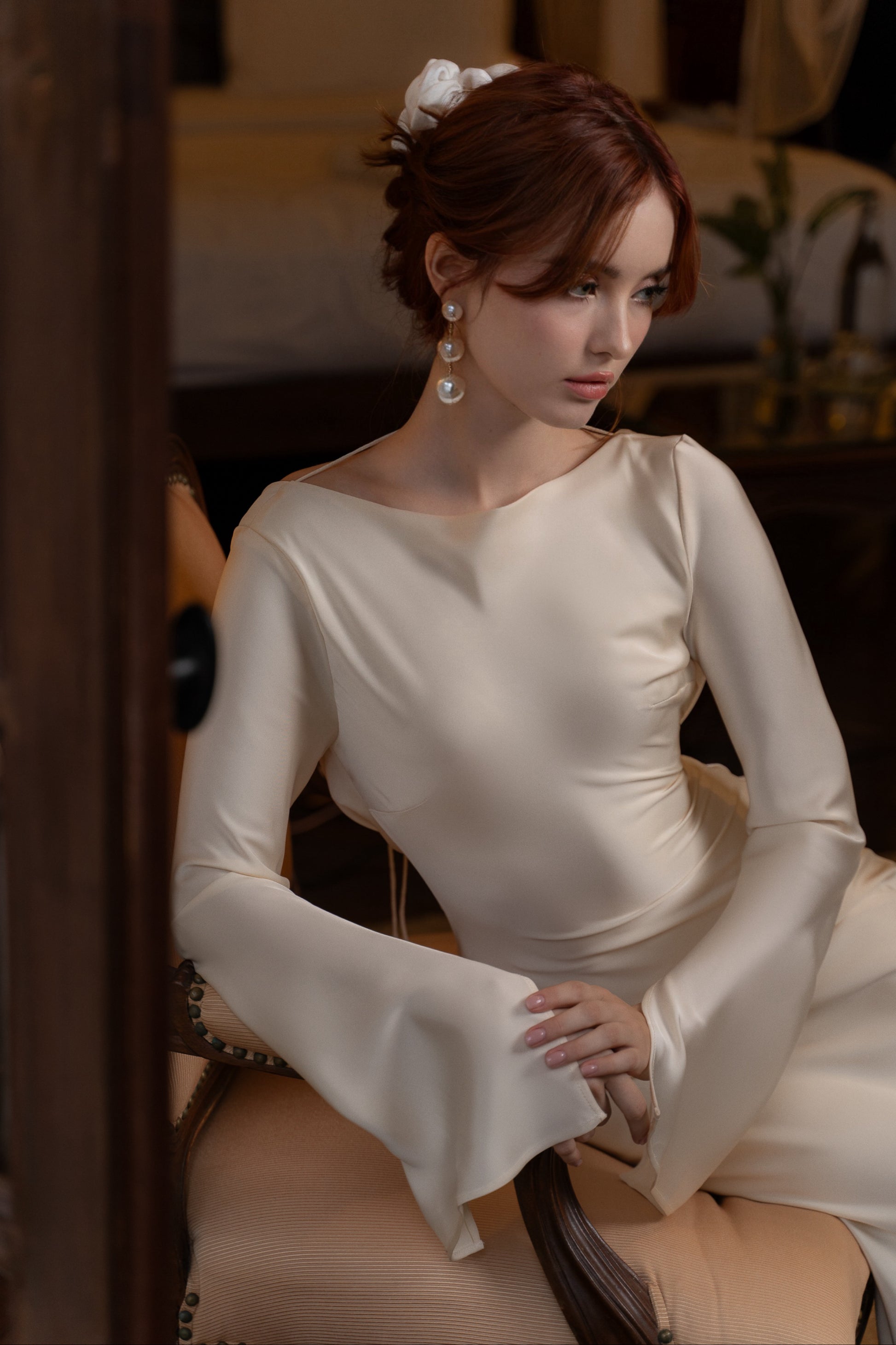 KISSERINE LILY SILK DRESS(4color)