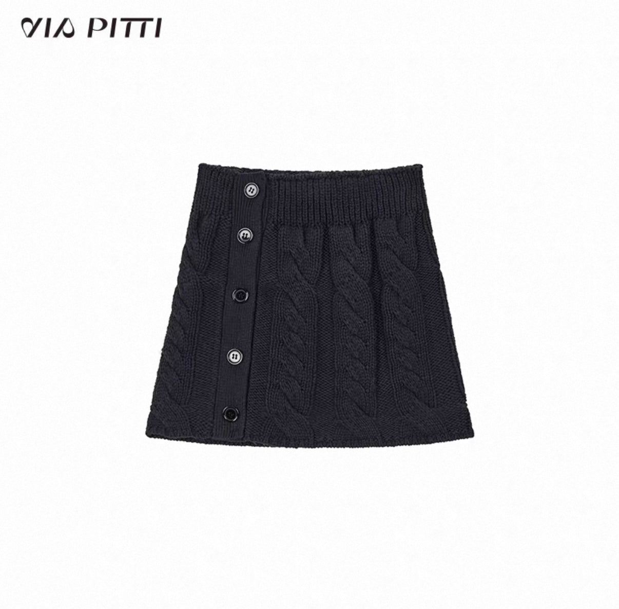 VIA PITTI V25AK087 button wool skirt suit(2color)