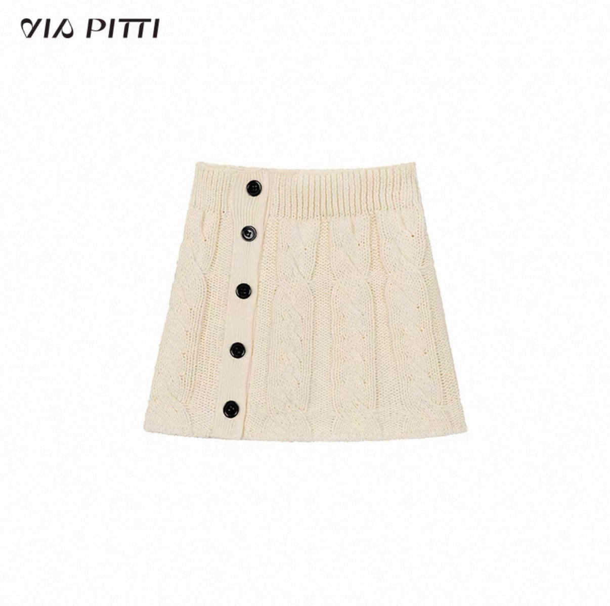 VIA PITTI V25AK087 button wool skirt suit(2color)