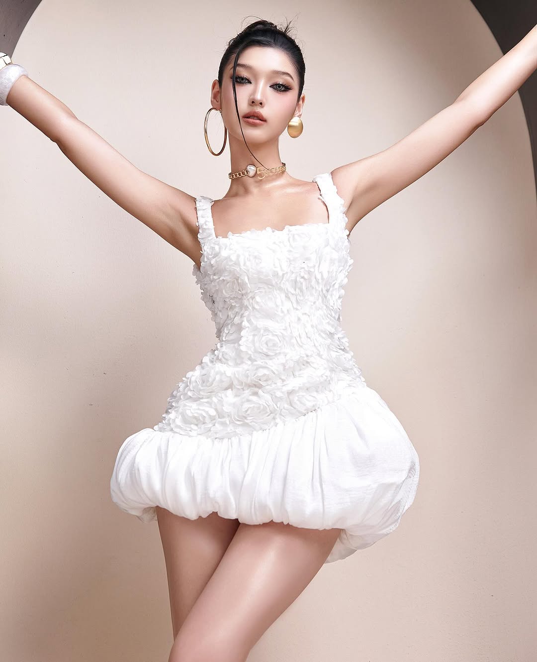MAEL FEMME Petal fluffy dress