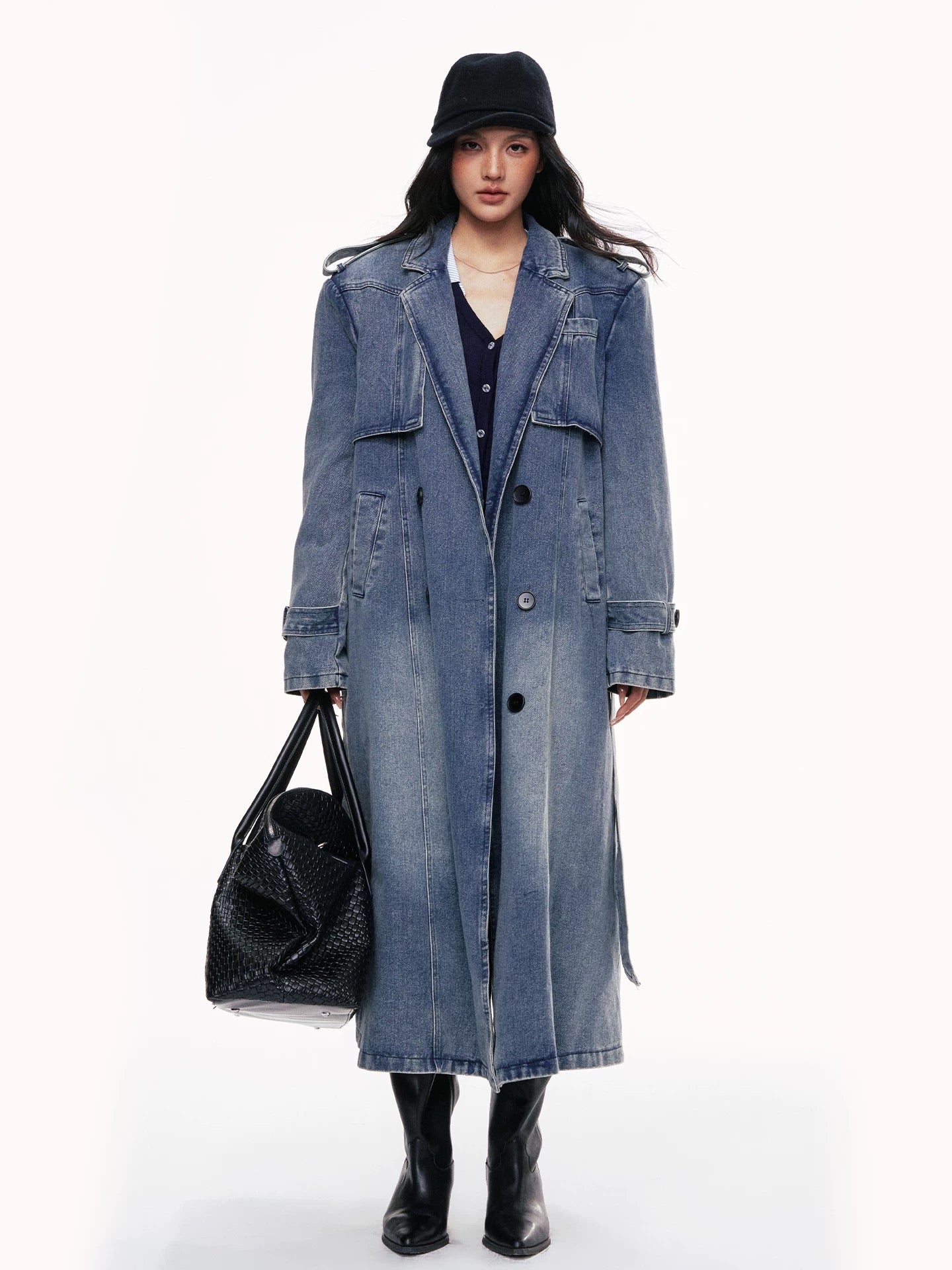 Chill Zoey Snow colored denim windbreaker jacket