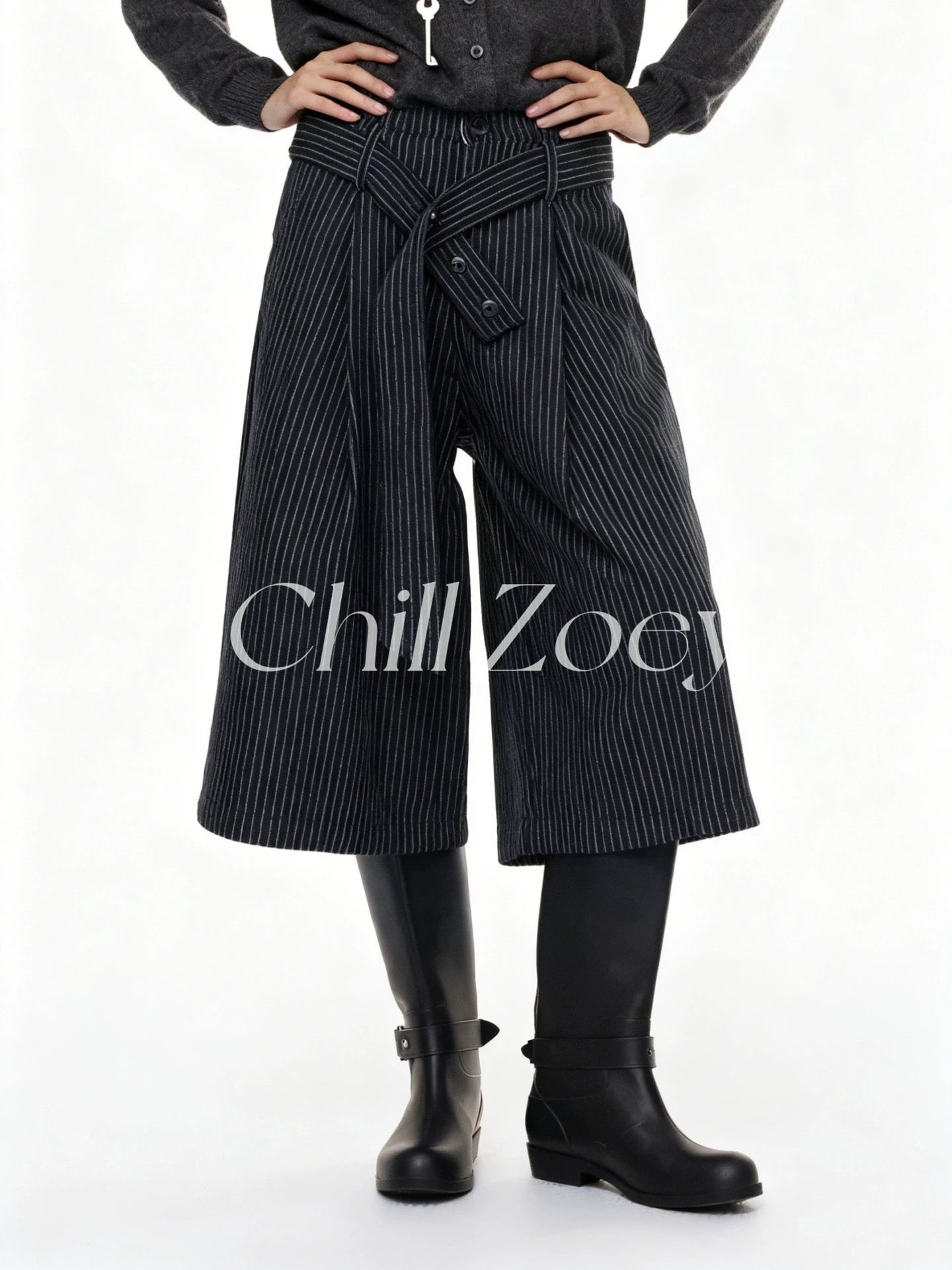 Chill Zoey Striped handwriting captcha pants