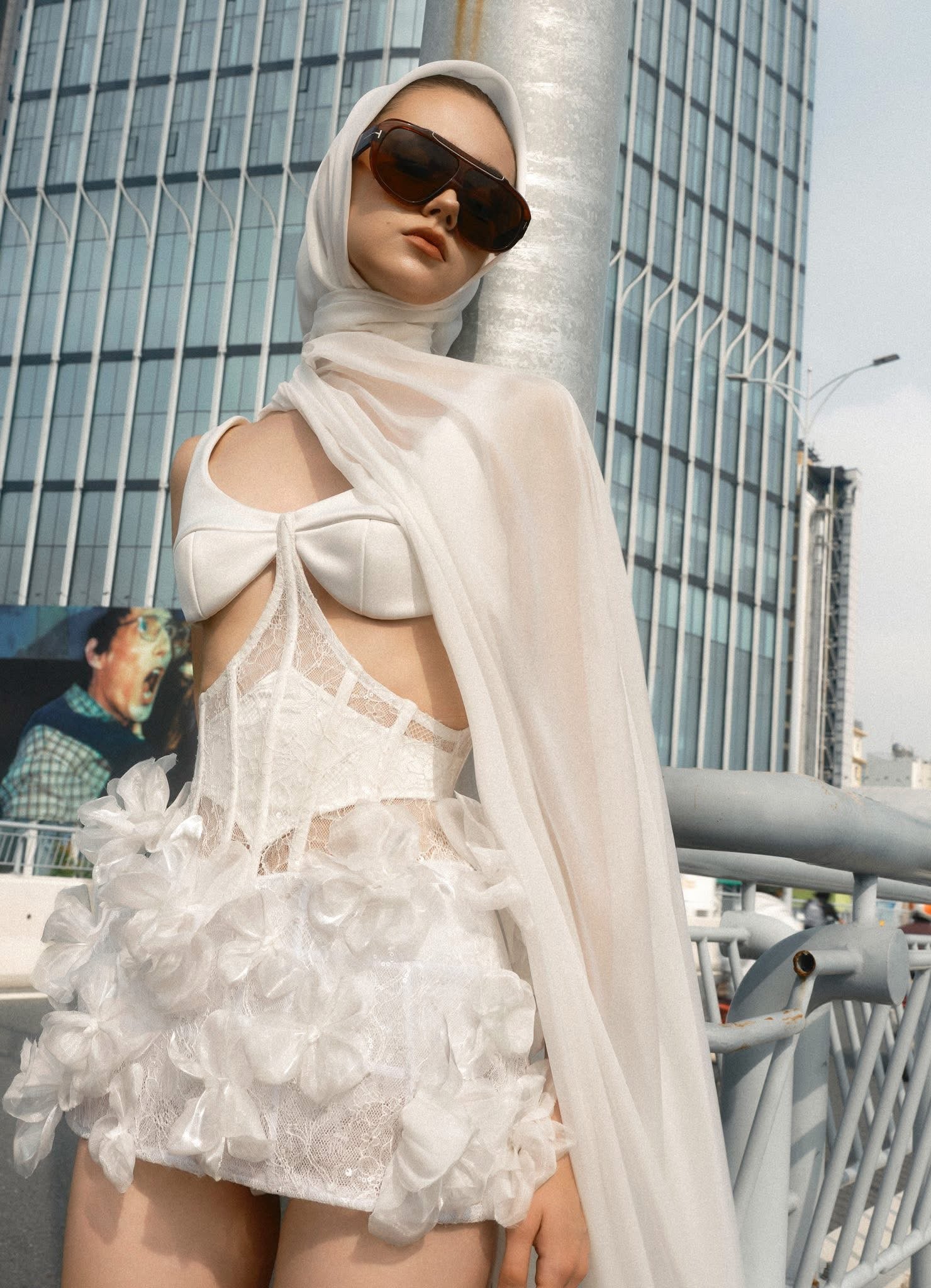 MAEL FEMME 3D floral mini skirt & coat