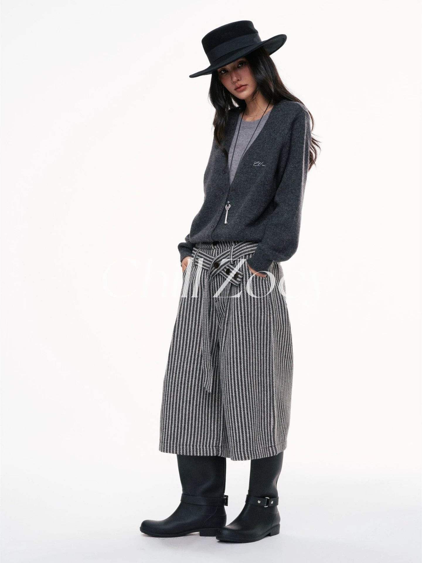 Chill Zoey Fake two piece knitted tops