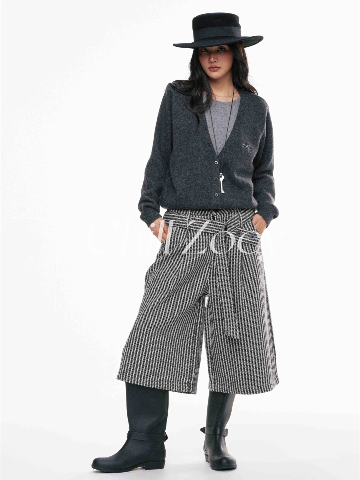 Chill Zoey Fake two piece knitted tops