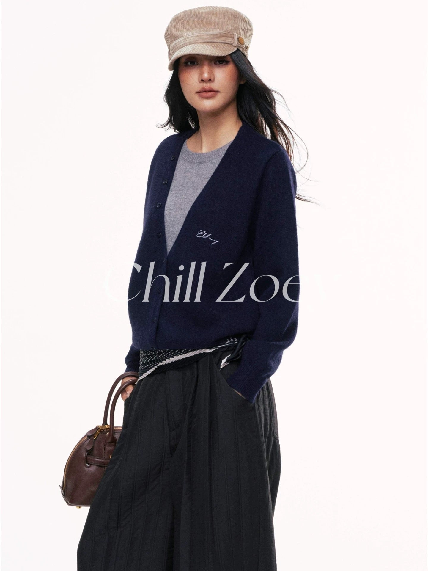 Chill Zoey Fake two piece knitted tops