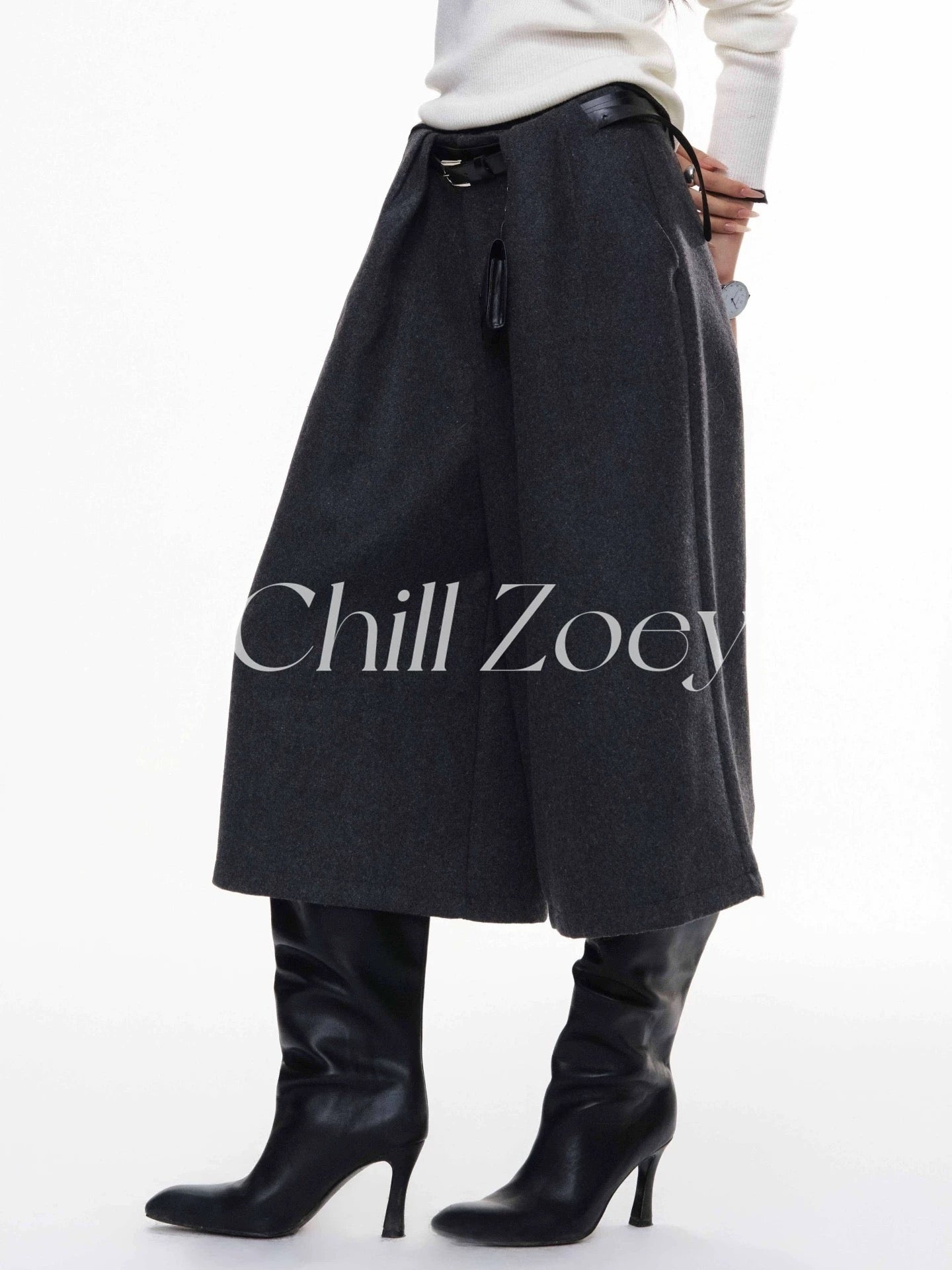 Chill Zoey Black Jazz Woolen Pants