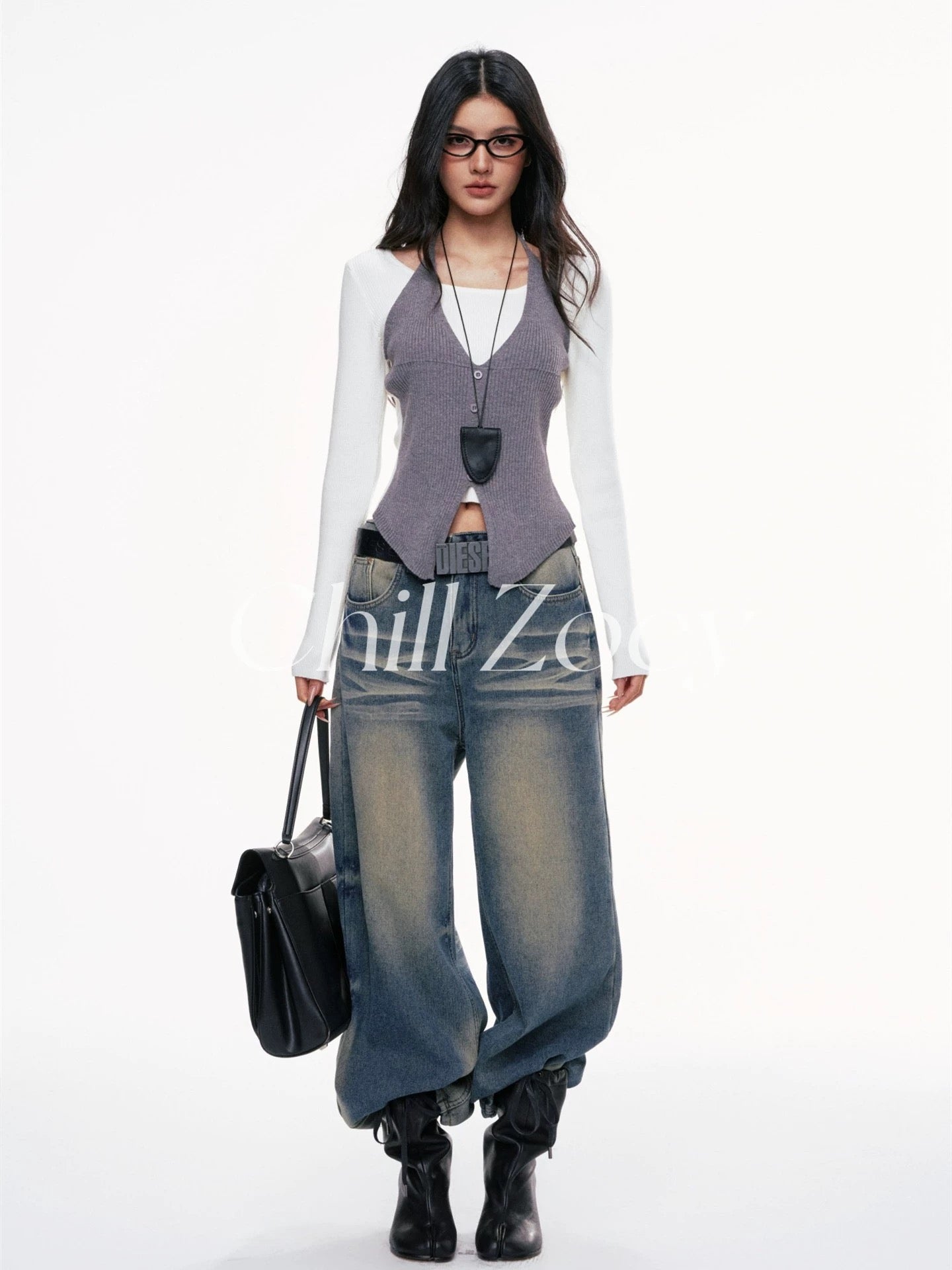 Chill Zoey Urban Legend Fake Two Knitted Sweaters