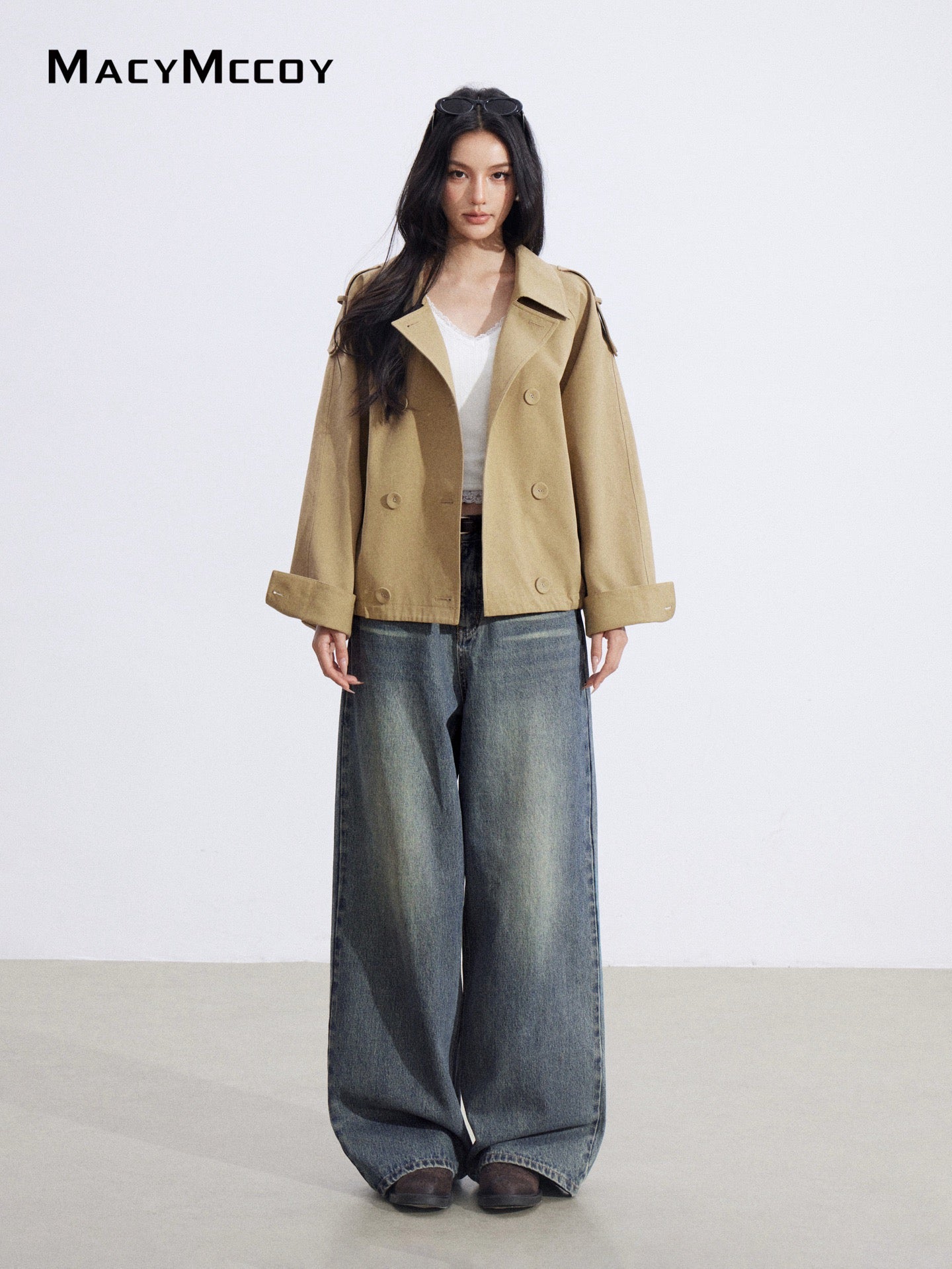 MacyMccoy MMC2026002 Checkered patchwork jacket