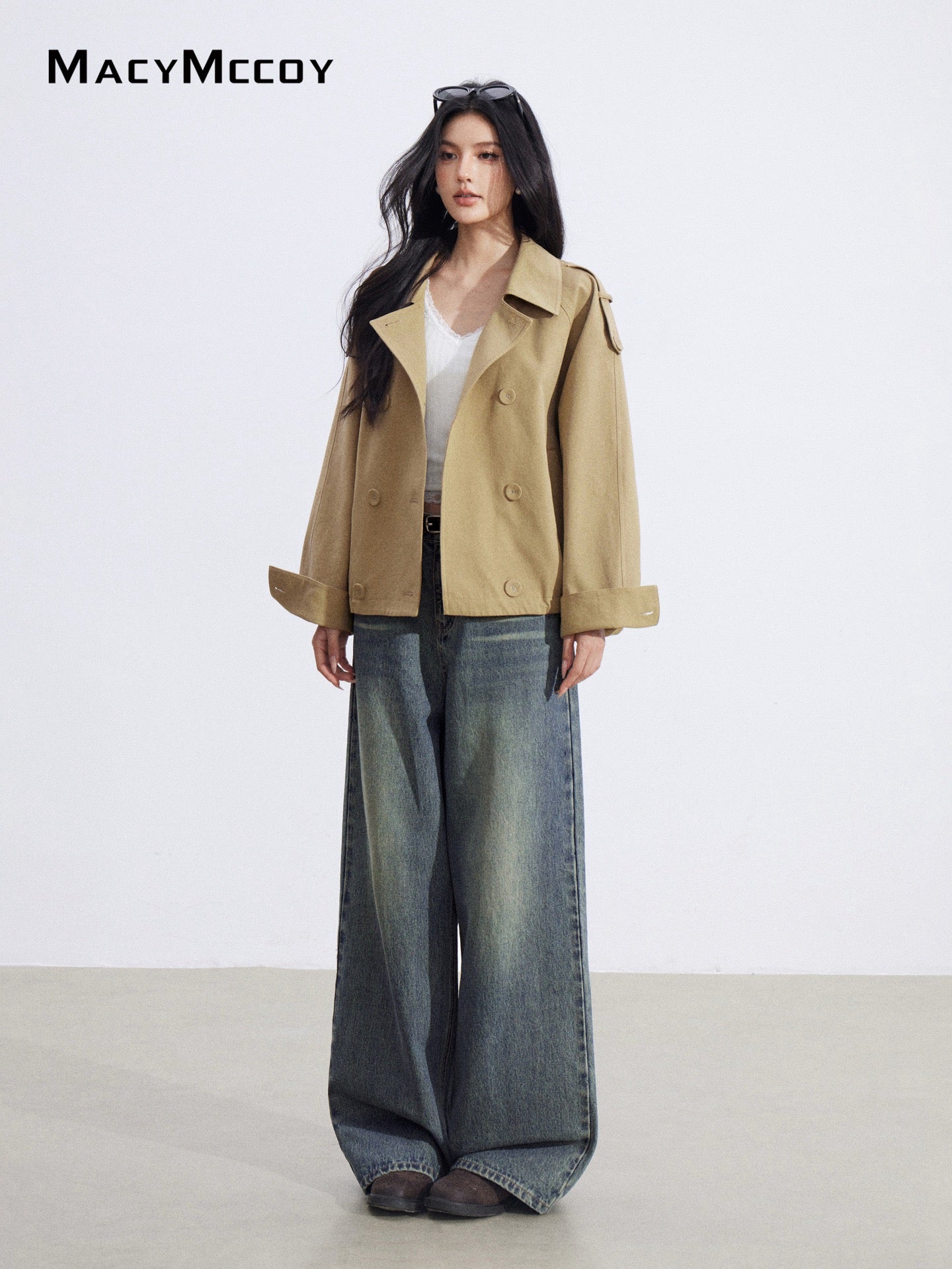 MacyMccoy MMC2026002 Checkered patchwork jacket