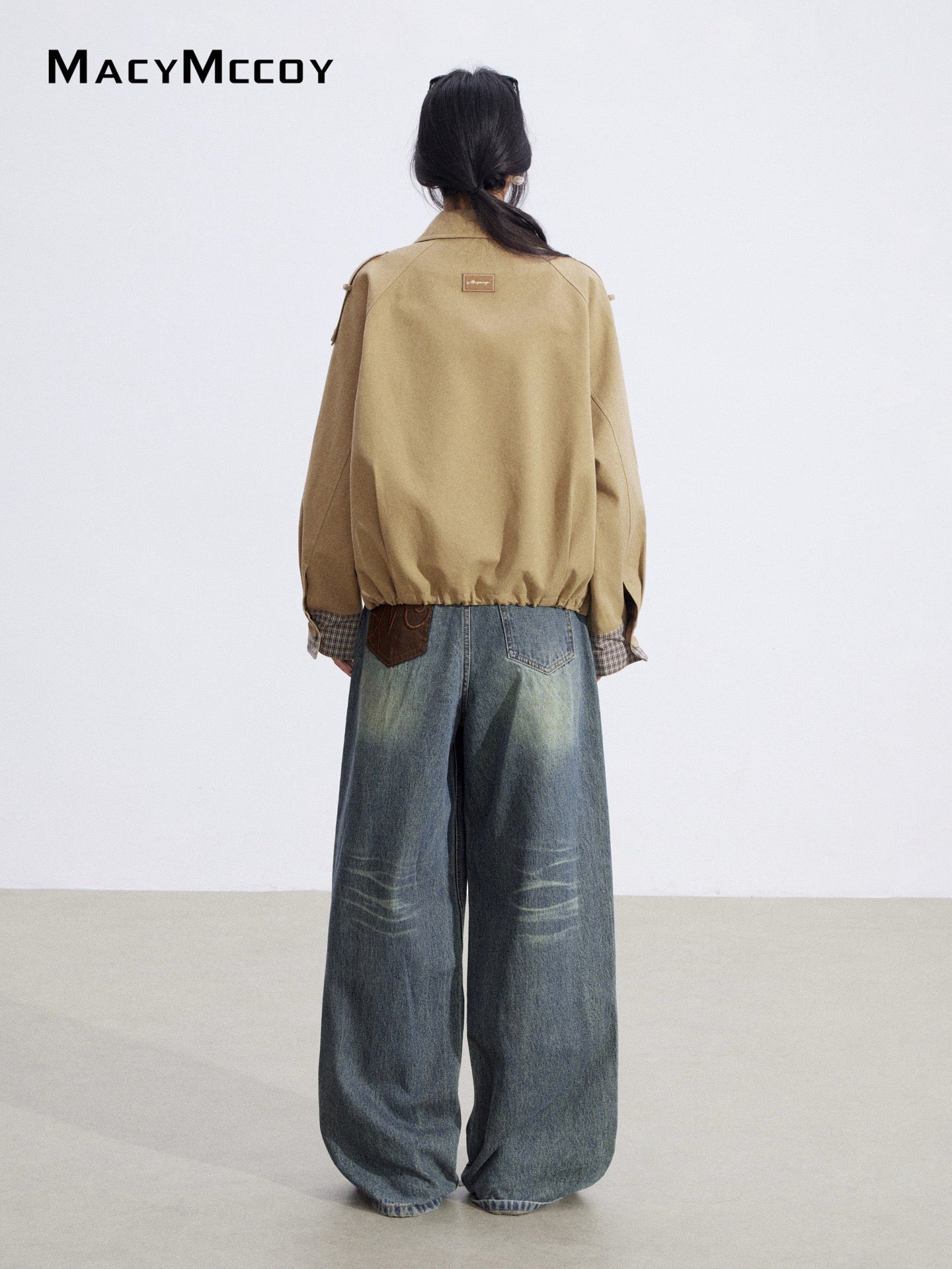 MacyMccoy MMC2026002 Checkered patchwork jacket