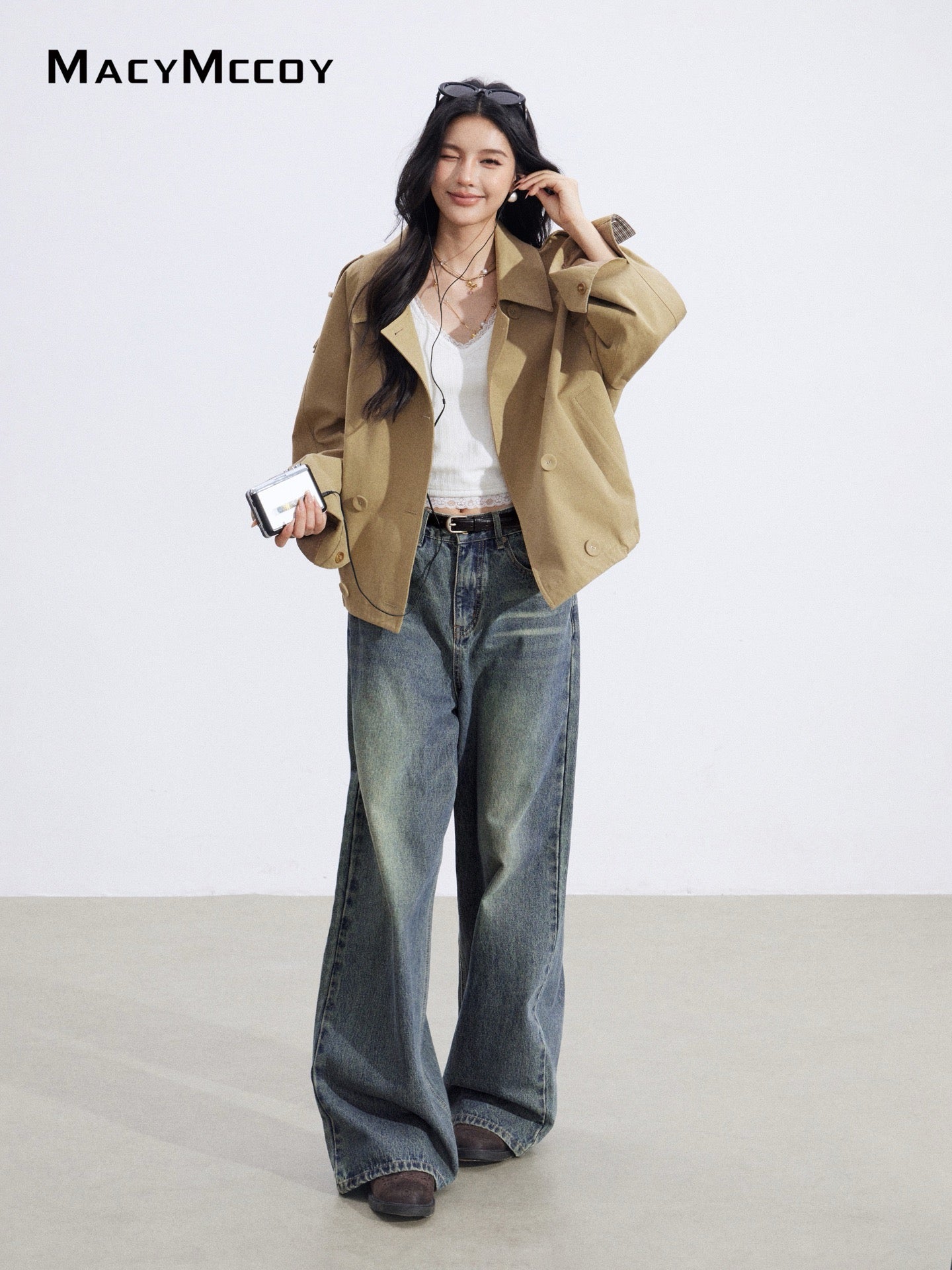 MacyMccoy MMC2026002 Checkered patchwork jacket