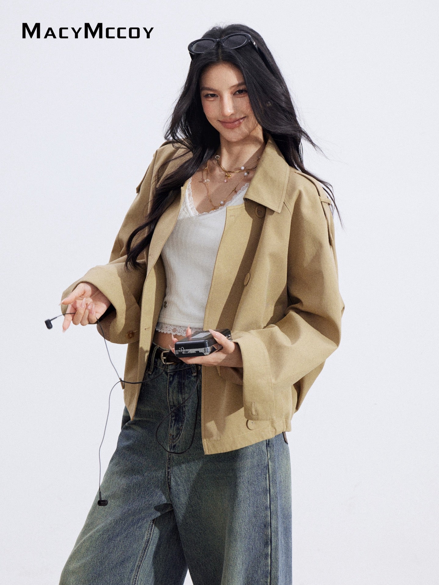 MacyMccoy MMC2026002 Checkered patchwork jacket