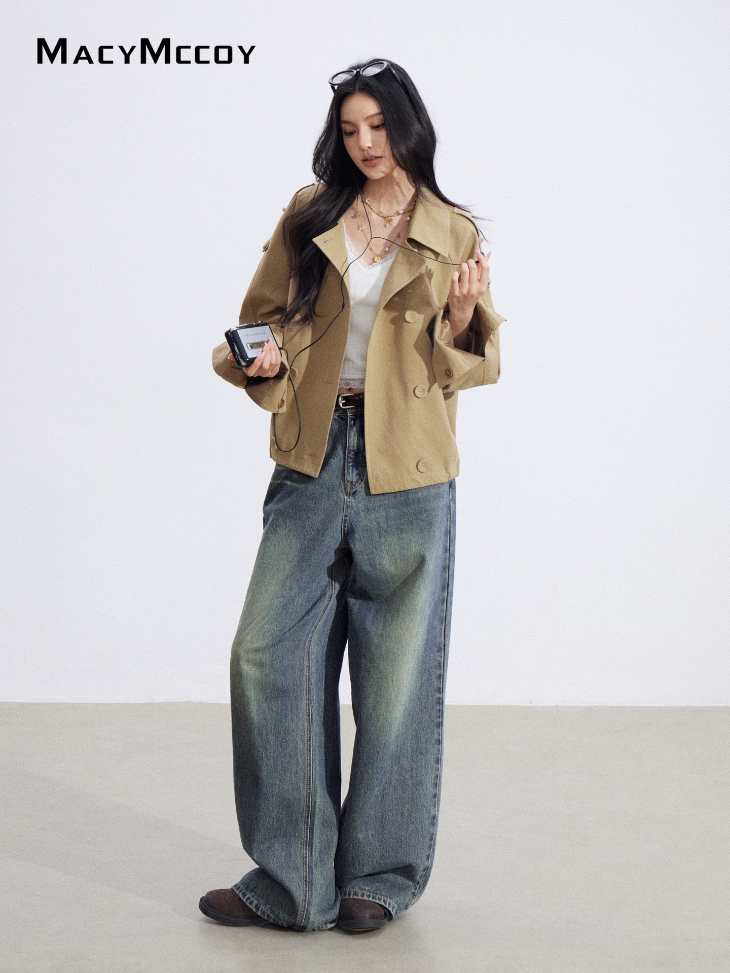 MacyMccoy MMC2026002 Checkered patchwork jacket